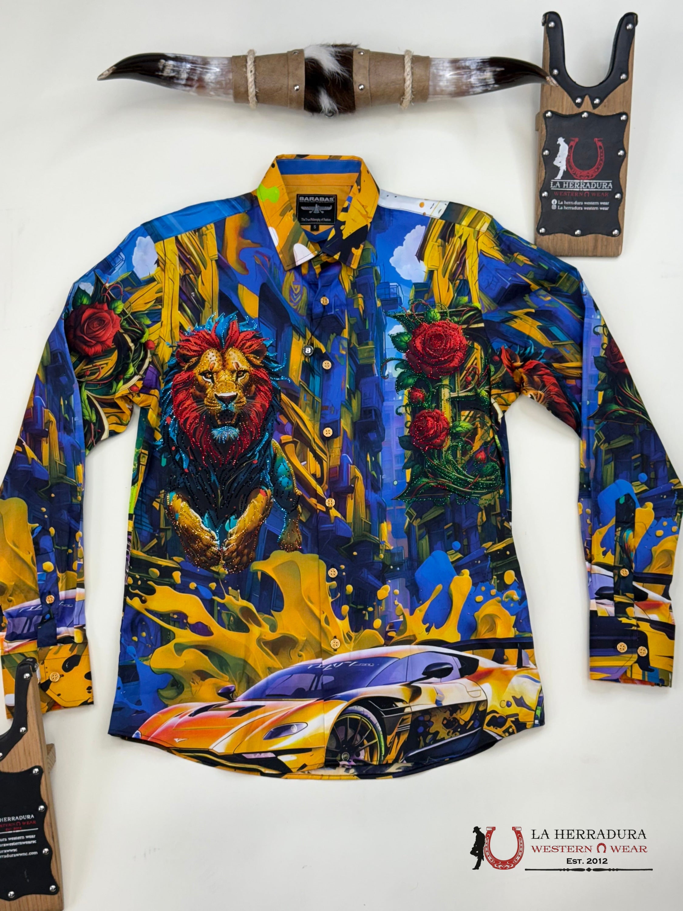 MENS PREDRERIA ROYAL LION PR05 BLUE LONG SLEEVE SHIRT- 4SPR05 ROPA HOMBRES