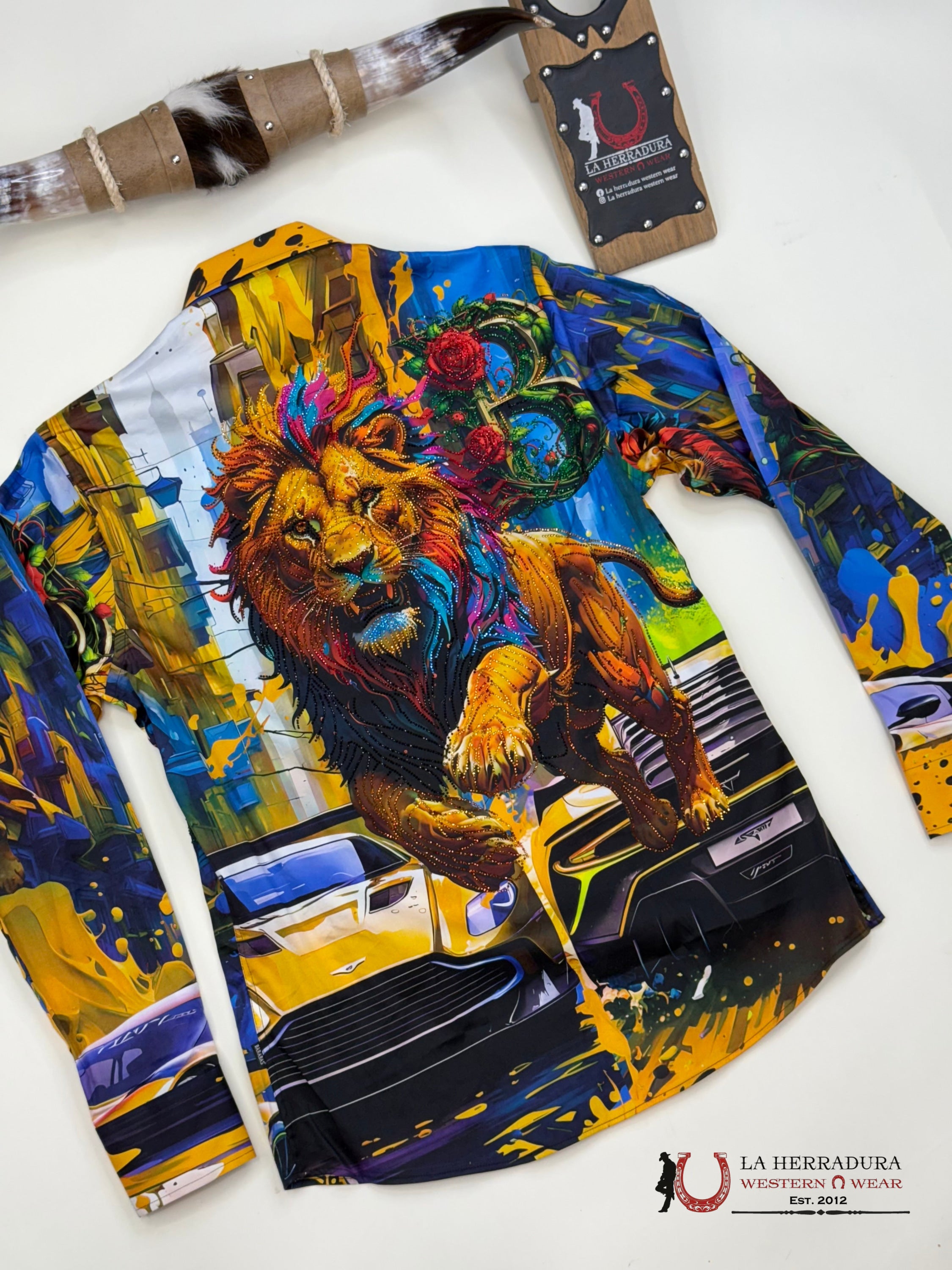 MENS PREDRERIA ROYAL LION PR05 BLUE LONG SLEEVE SHIRT- 4SPR05 ROPA HOMBRES