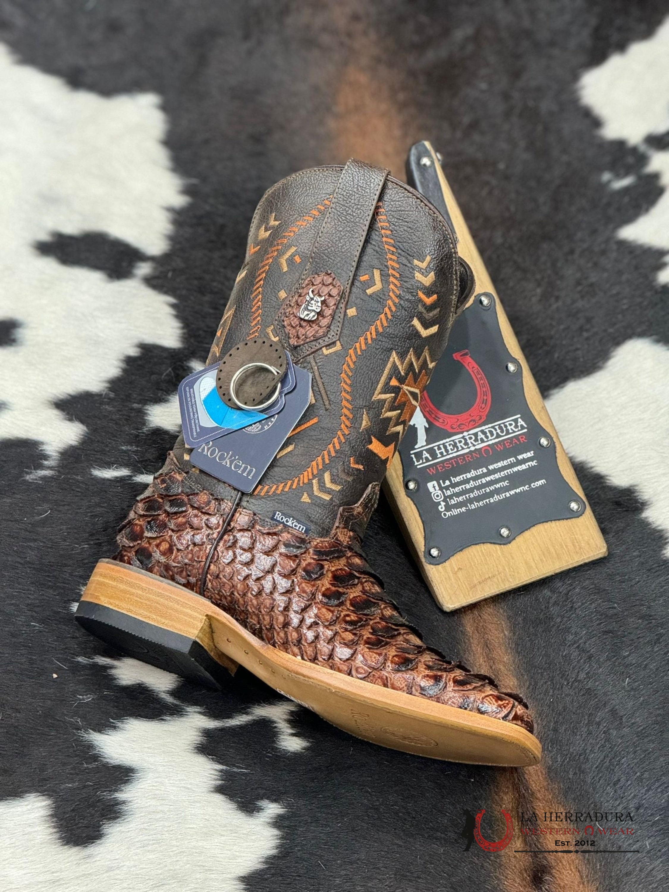 Mens Python Mega Clon Cogñac Boot Botas Hombres