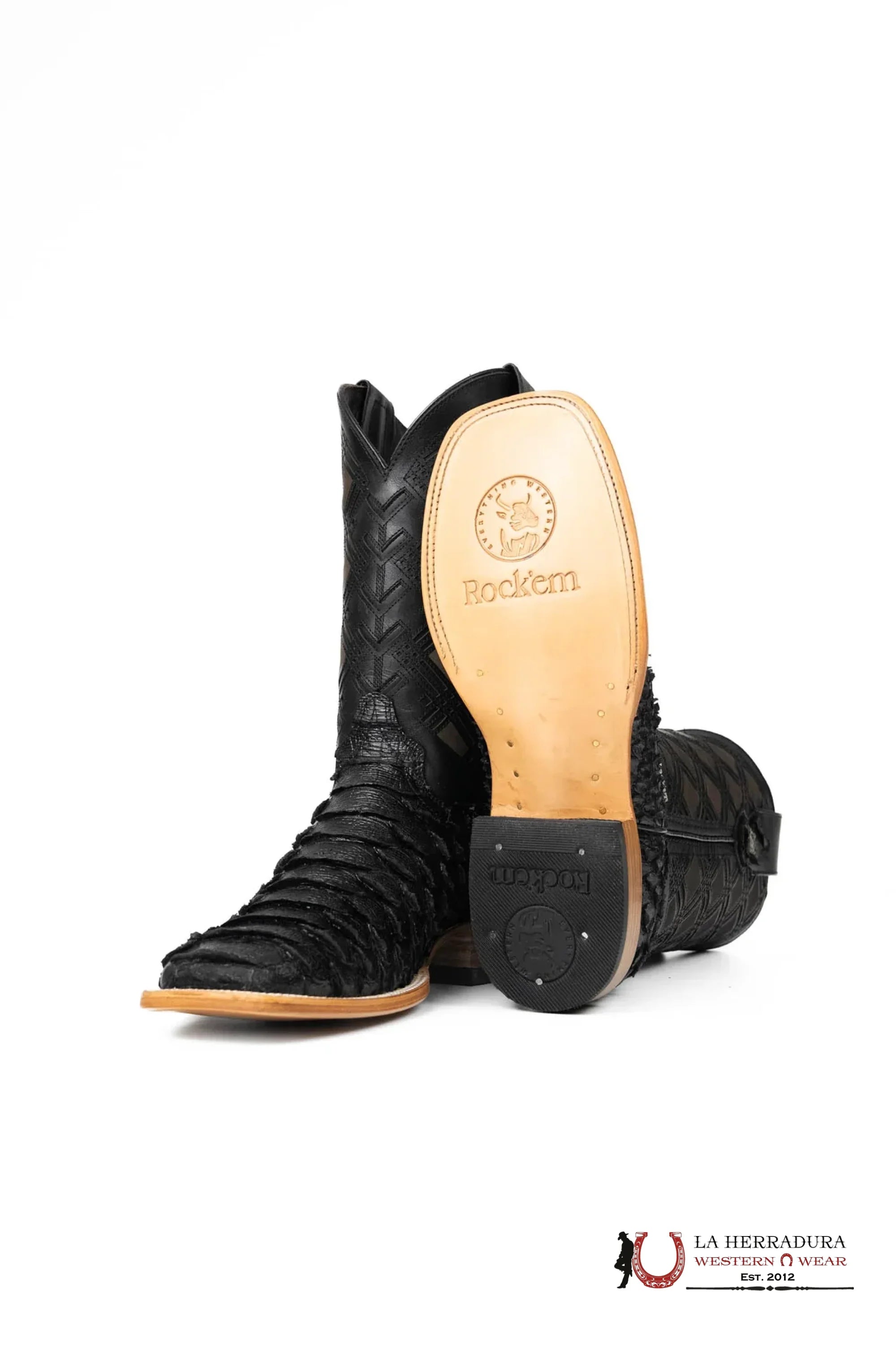 MENS PYTHON MEGA CLON NEGRO MATE NEW TOP BOOT SQUARE TOE BOTAS HOMBRES