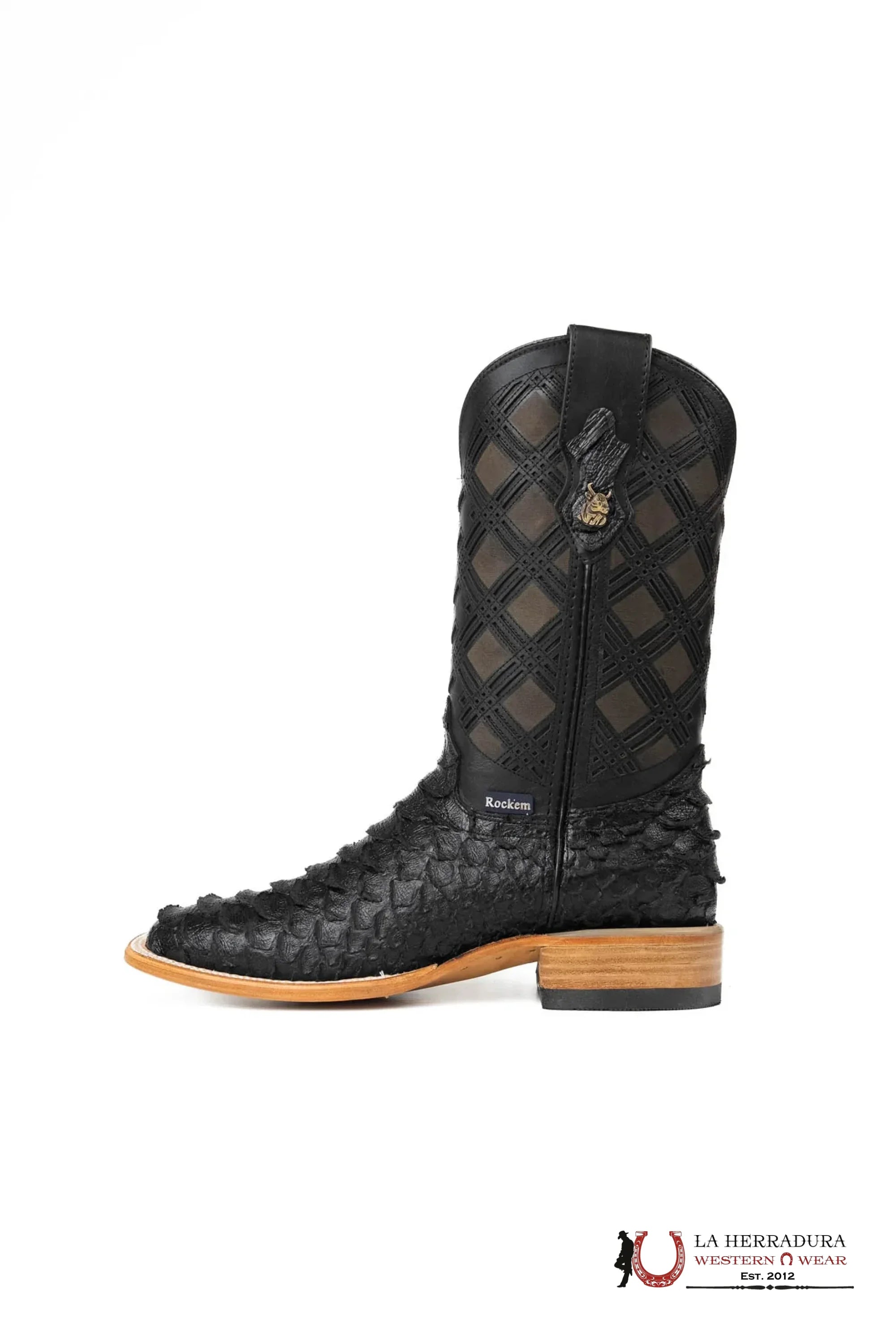 MENS PYTHON MEGA CLON NEGRO MATE NEW TOP BOOT SQUARE TOE BOTAS HOMBRES