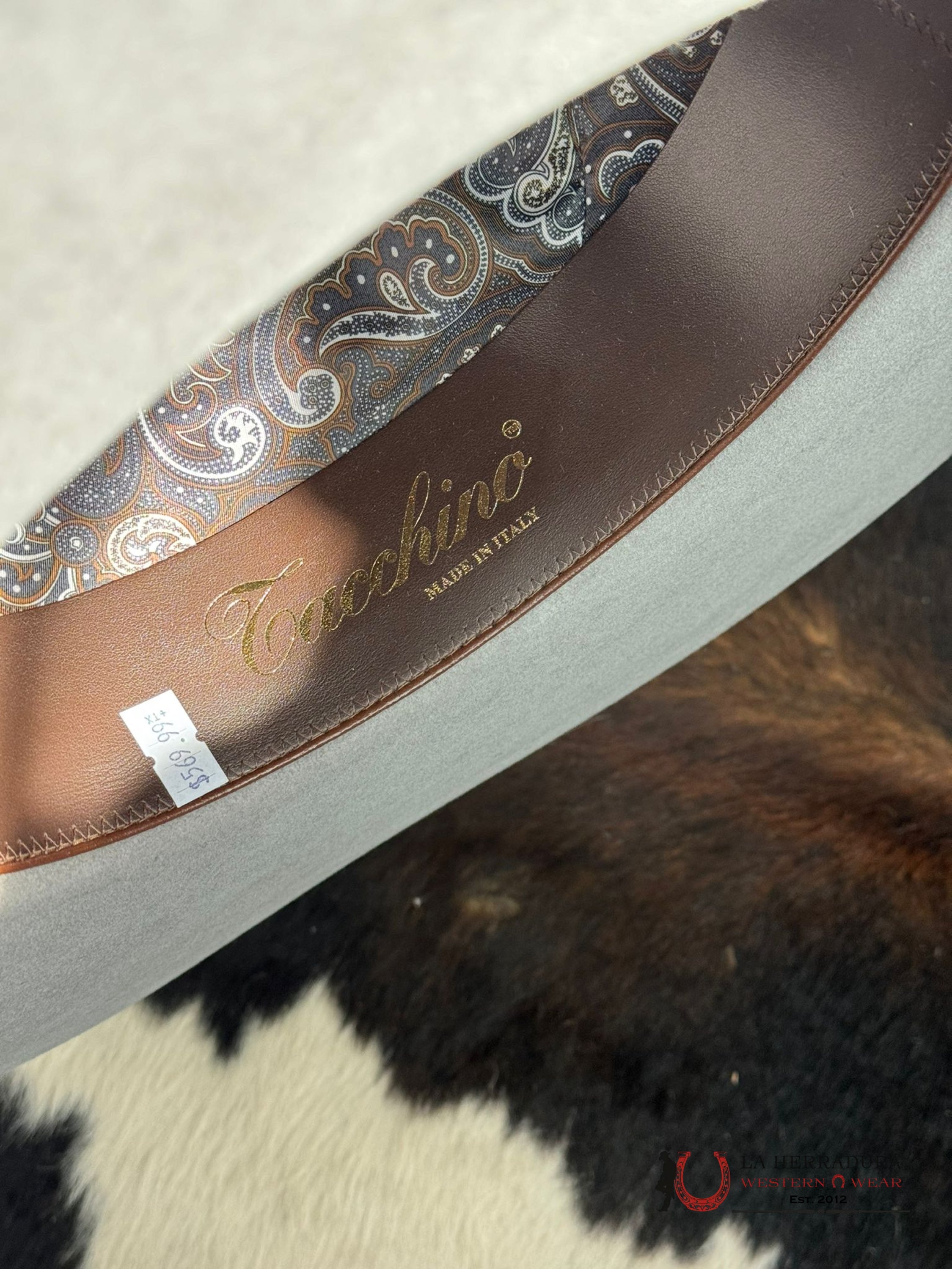 Mens Tacchino Open Crown Felt Hat Mist Grey 30X Tejana