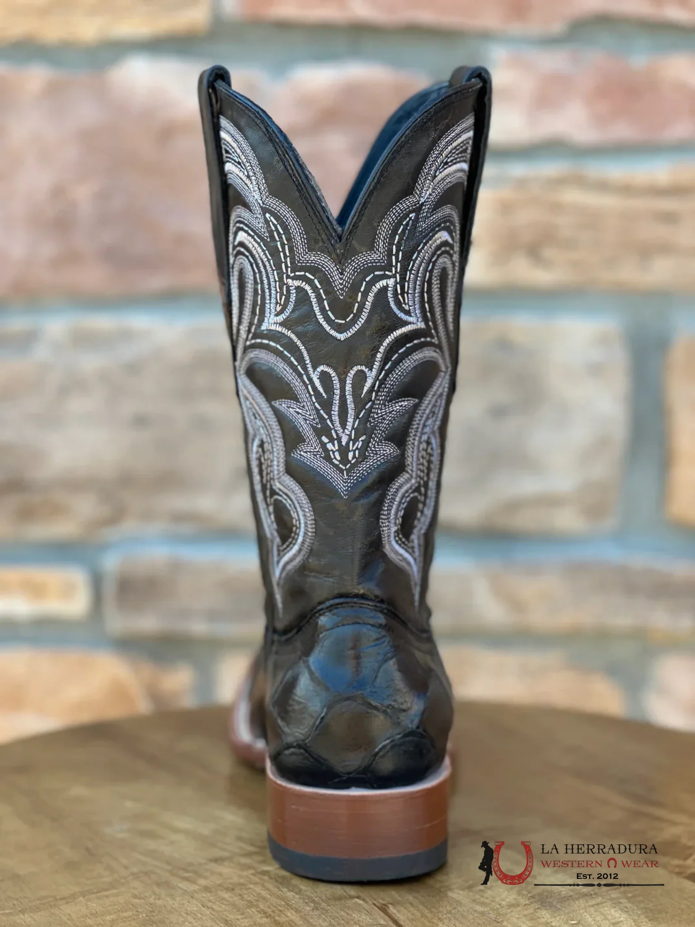 Men’s Tanner Mark Black Fish Print Boots- TM201717 BOTAS HOMBRES