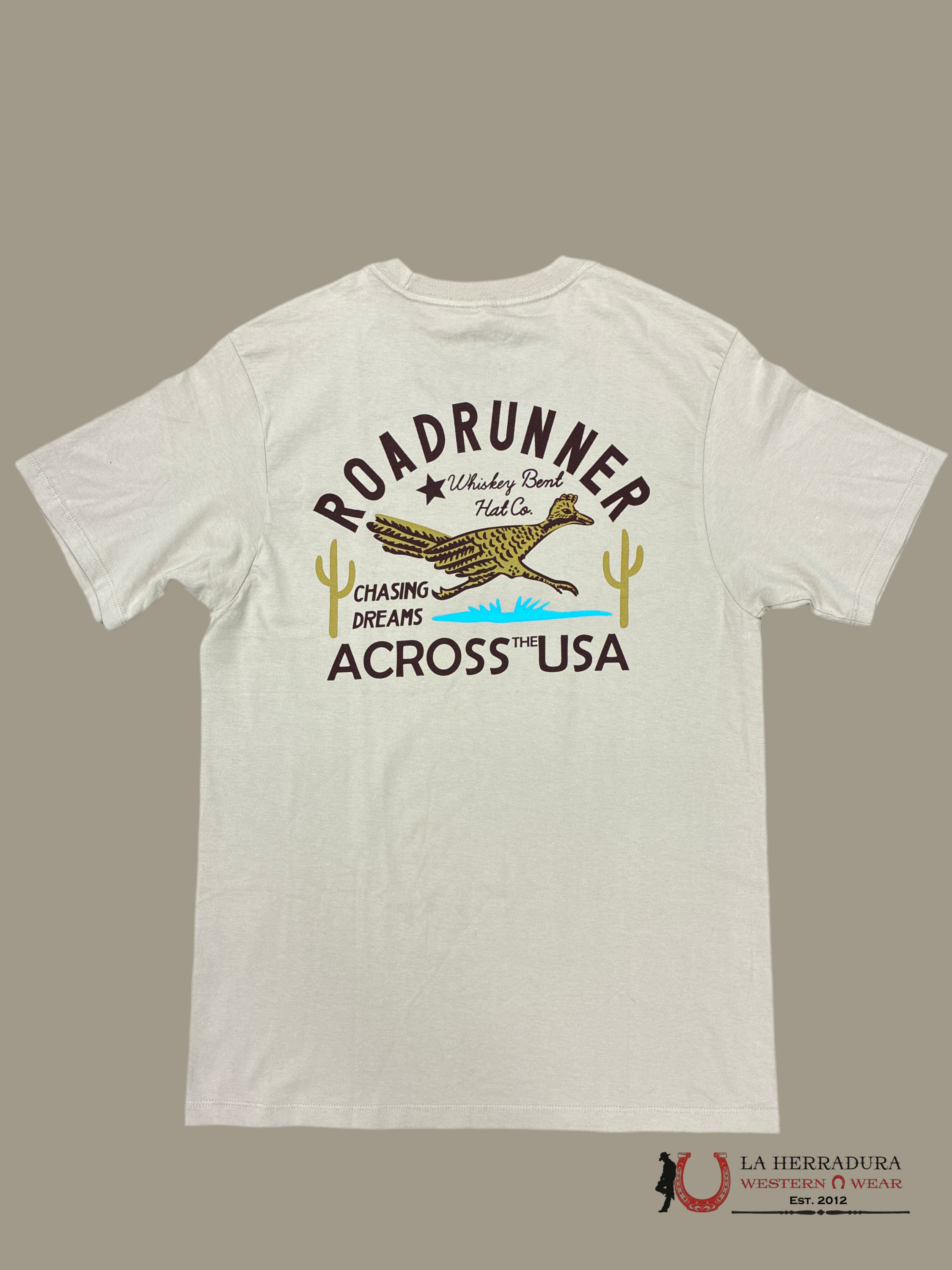 MENS WHISKEY BENT - ROADRUNNER KHAKI TSHIRT ROPA HOMBRES
