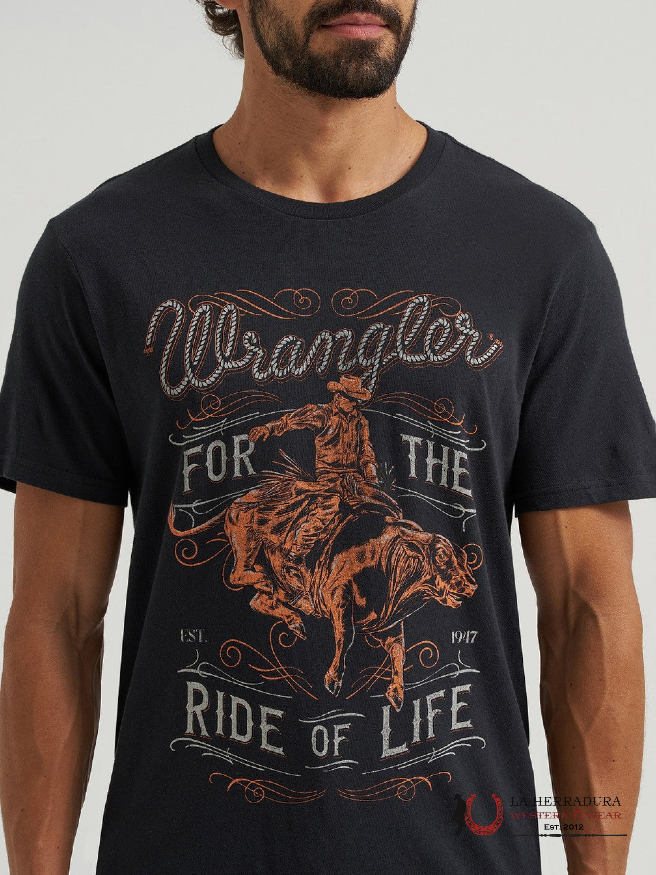 MEN’S WRANGLER FOR THE RIDE OF LIFE BLACK T-SHIRT 112365295 ROPA HOMBRES