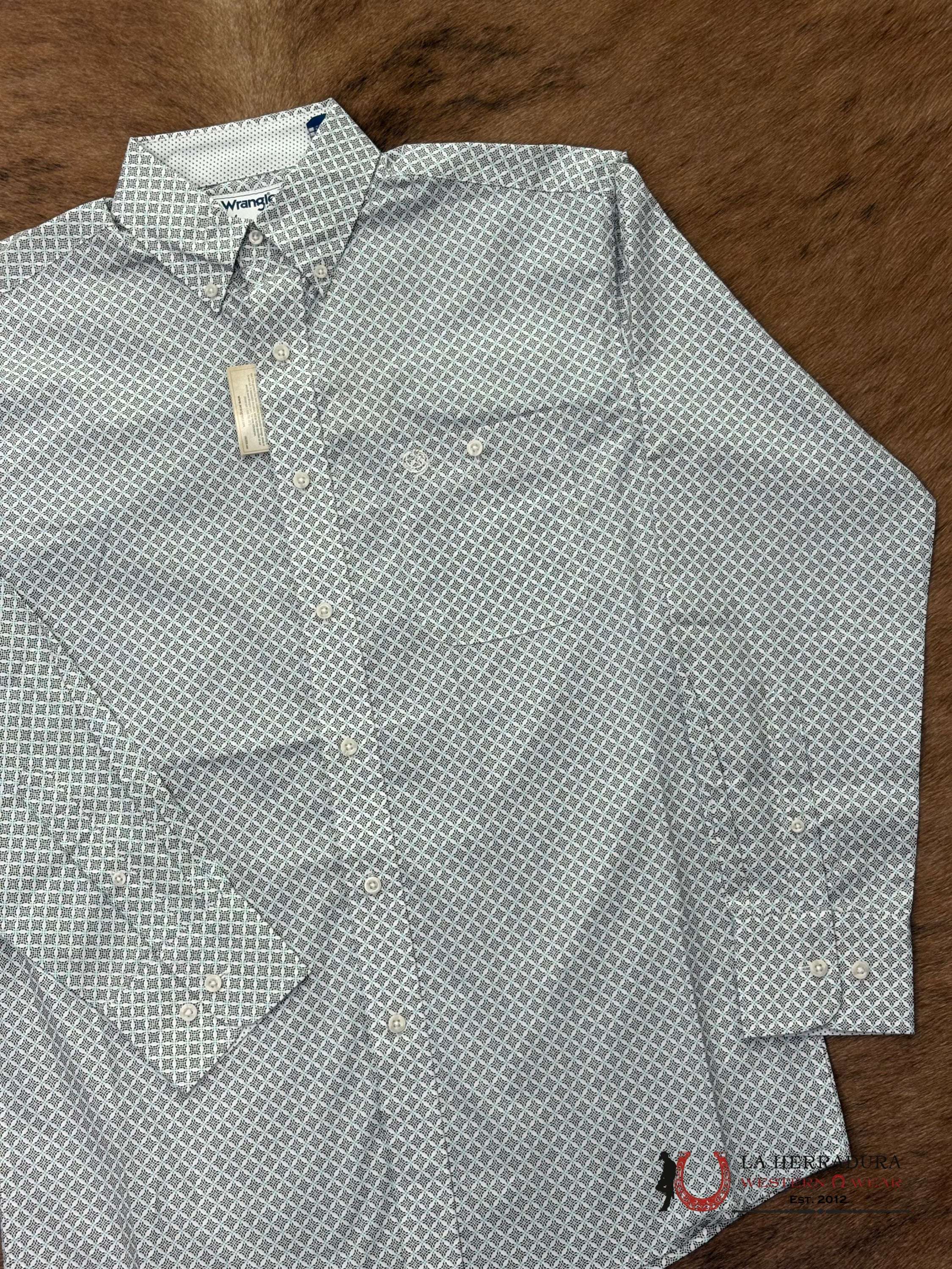 MEN’S WRANGLER GEORGE STRAIT WHITE/BABY BLUE RELAXED/STRETCH FIT- 112368201 ROPA HOMBRES