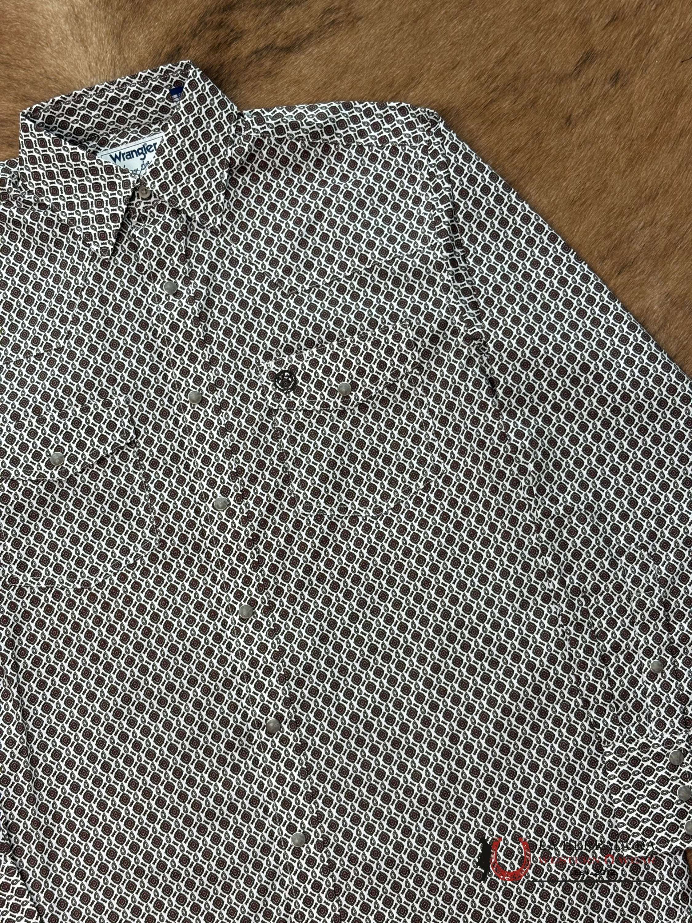 MEN’S WRANGLER GEORGE STRAIT WHITE/BROWN RELAX/STRETCH FIT- 112368211 ROPA HOMBRES