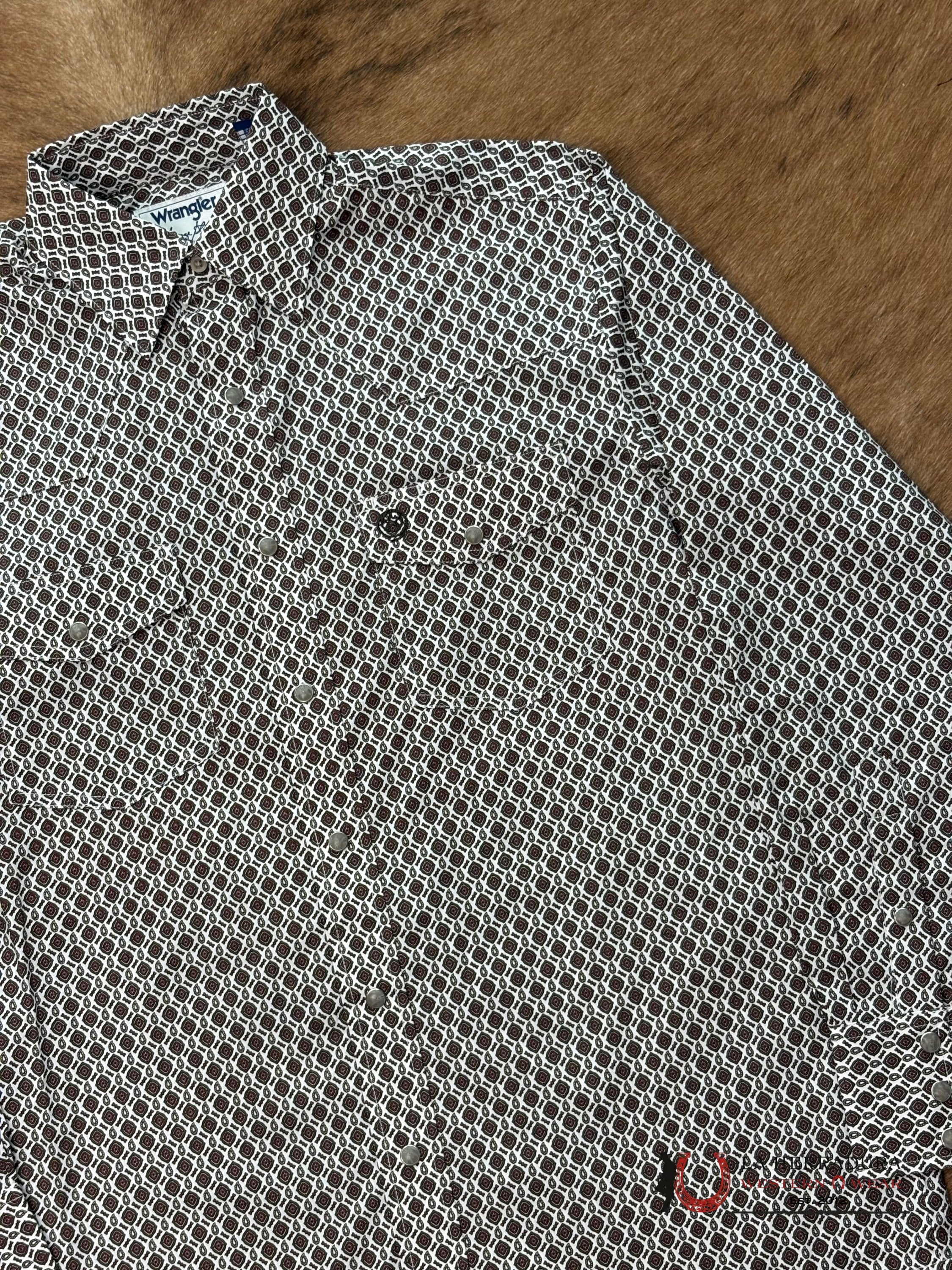 MEN’S WRANGLER GEORGE STRAIT WHITE/BROWN RELAX/STRETCH FIT- 112368211 ROPA HOMBRES