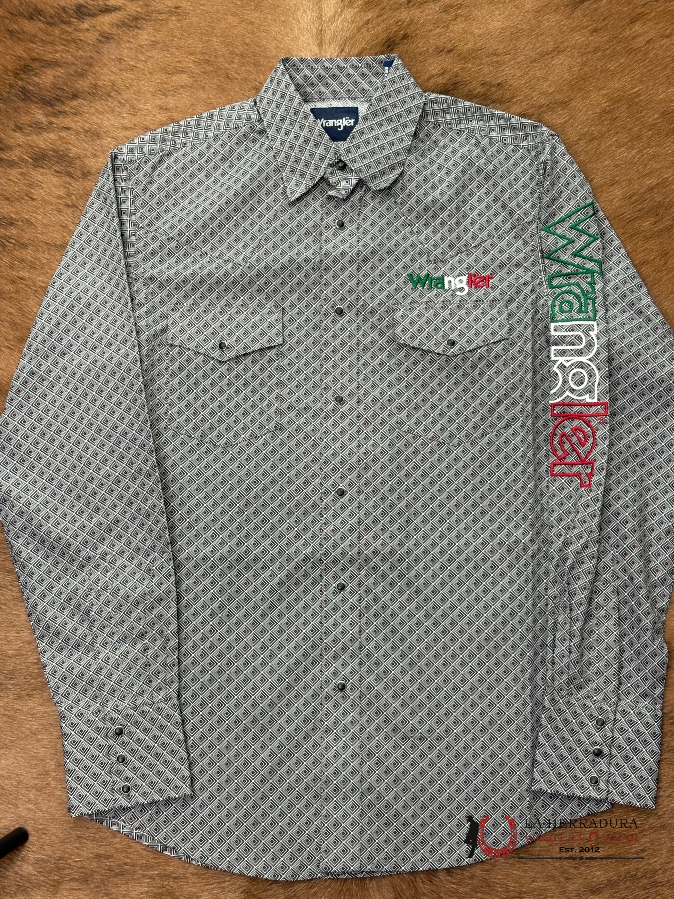 MEN’S WRANGLER GREY MEXICO LETTERS CLASSIC FIT-112367728 ROPA HOMBRES