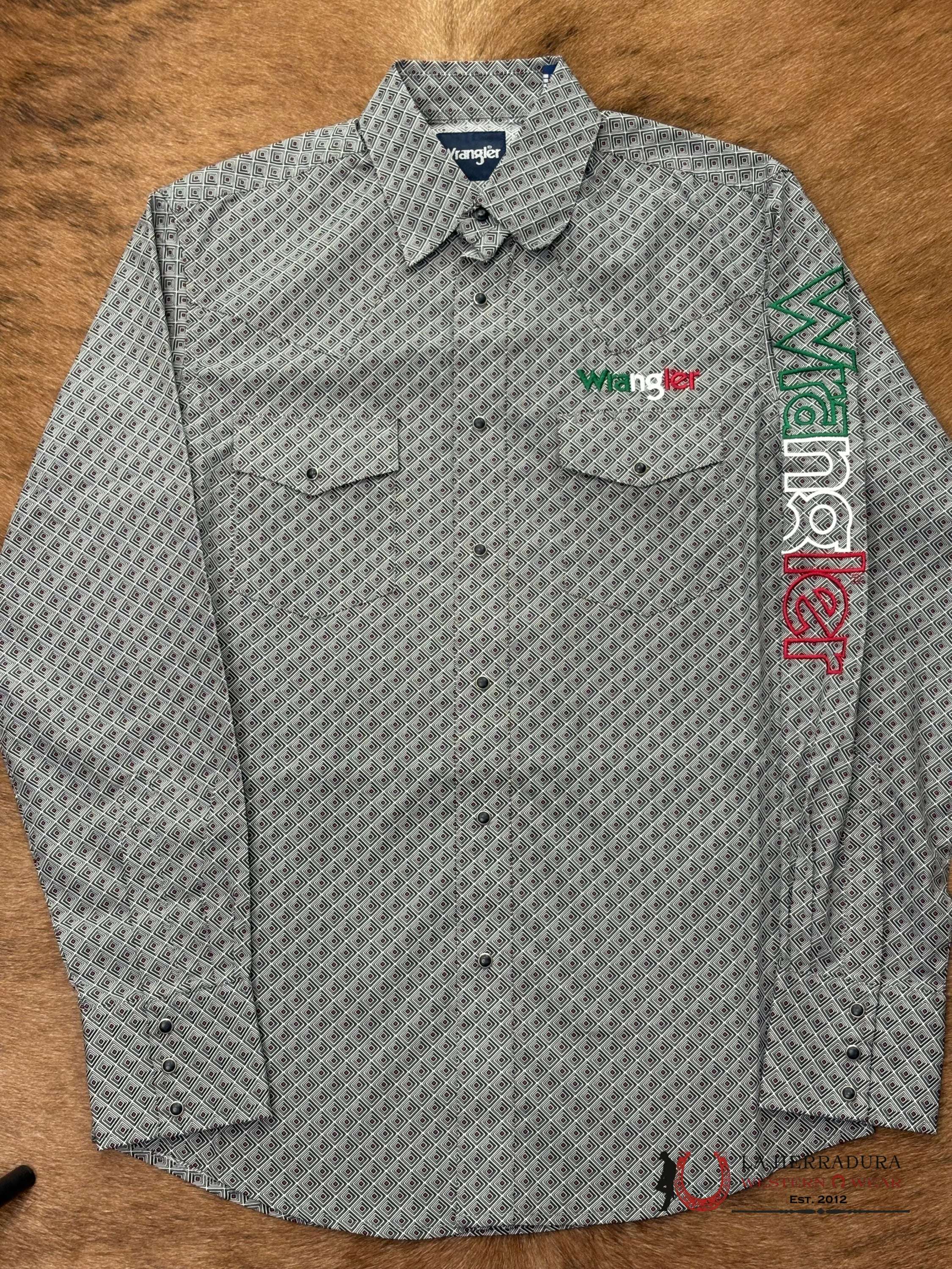 MEN’S WRANGLER GREY MEXICO LETTERS CLASSIC FIT-112367728 ROPA HOMBRES