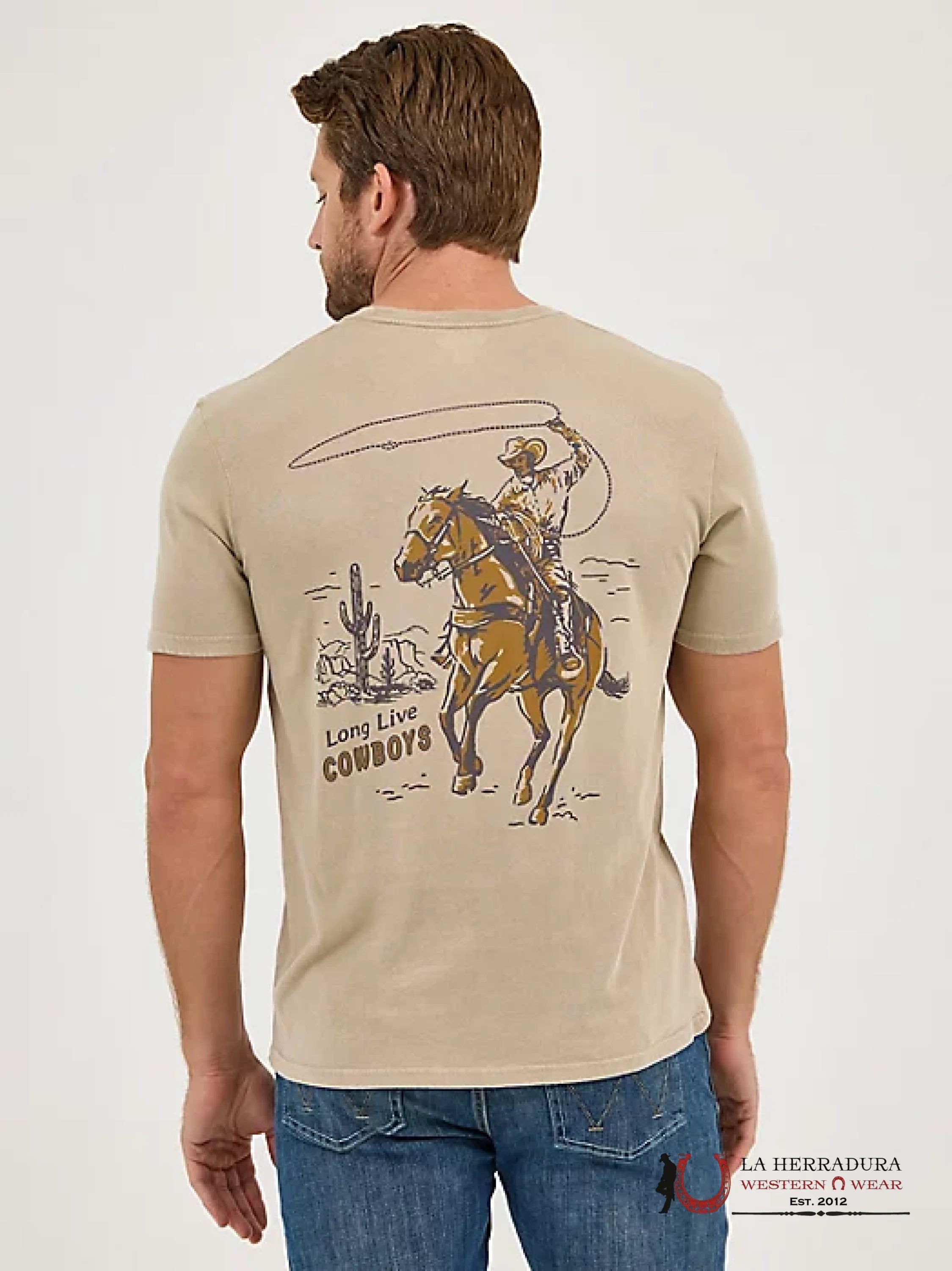 MEN’S WRANGLER MINERAL WASH BACK GRAPHIC T-SHIRT - 1852 ROPA HOMBRES