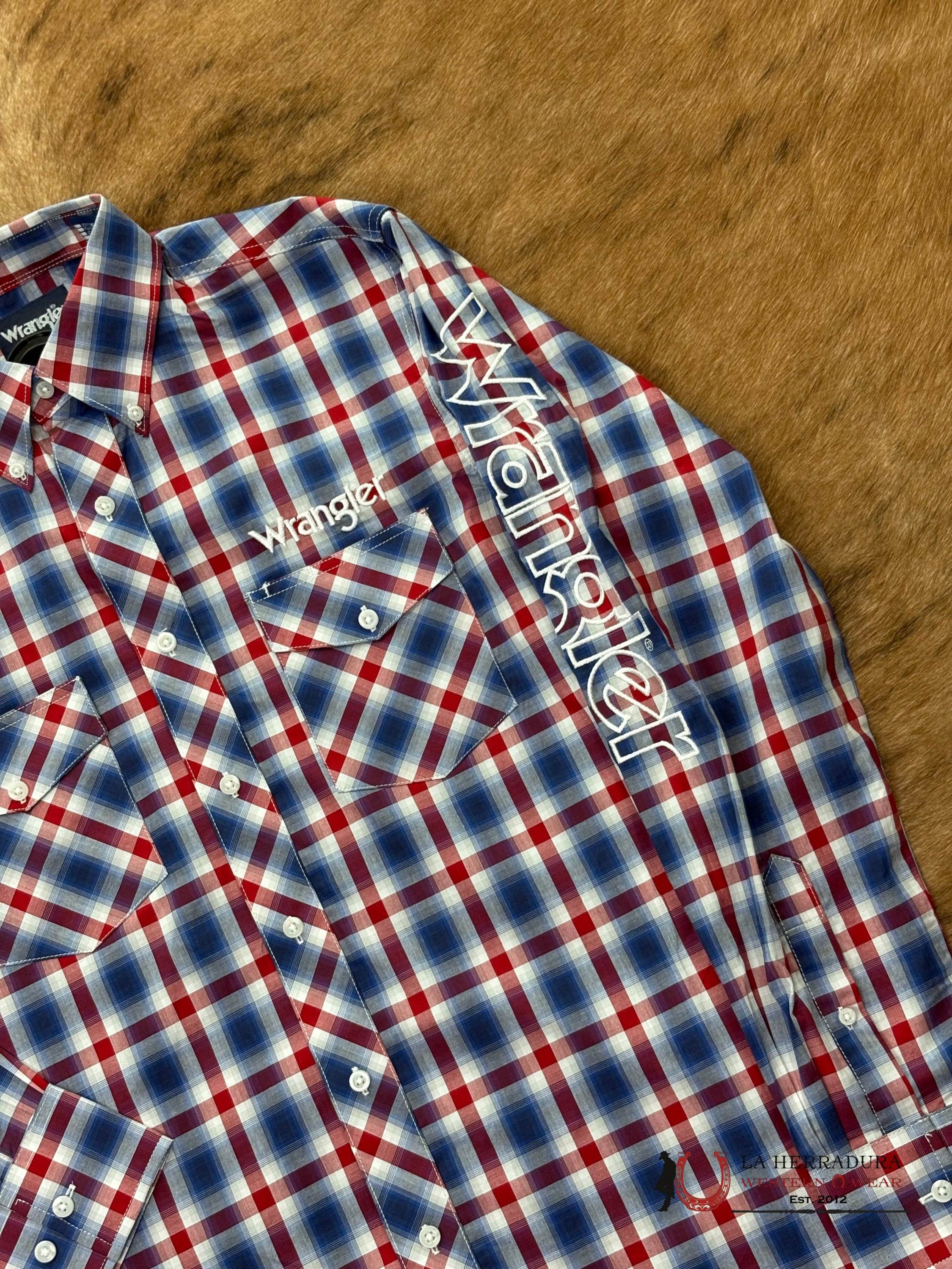 MEN’S WRANGLER PLAID BLUE/RED CLASSIC FIT- 112367731 ROPA HOMBRES