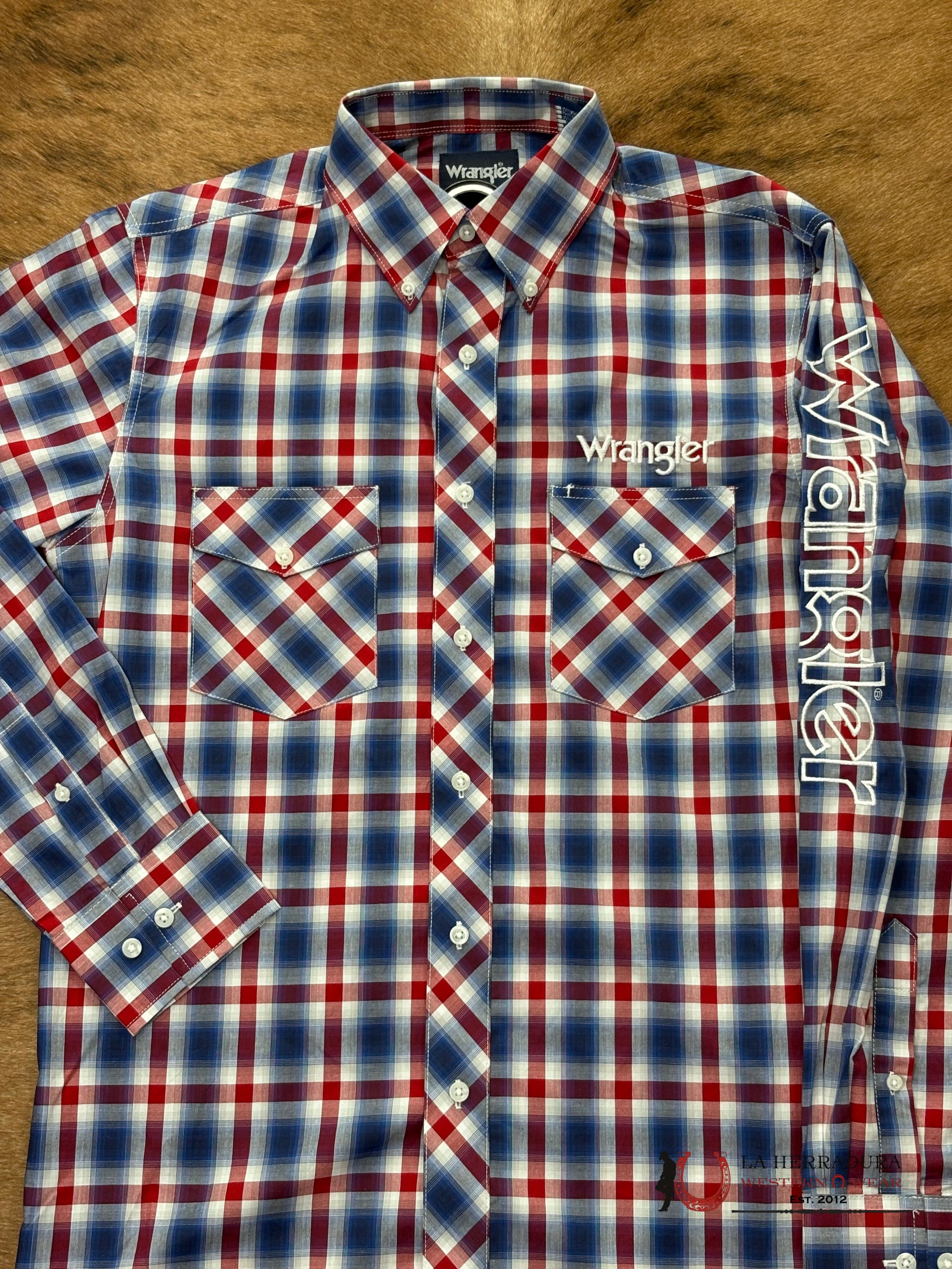 MEN’S WRANGLER PLAID BLUE/RED CLASSIC FIT- 112367731 ROPA HOMBRES
