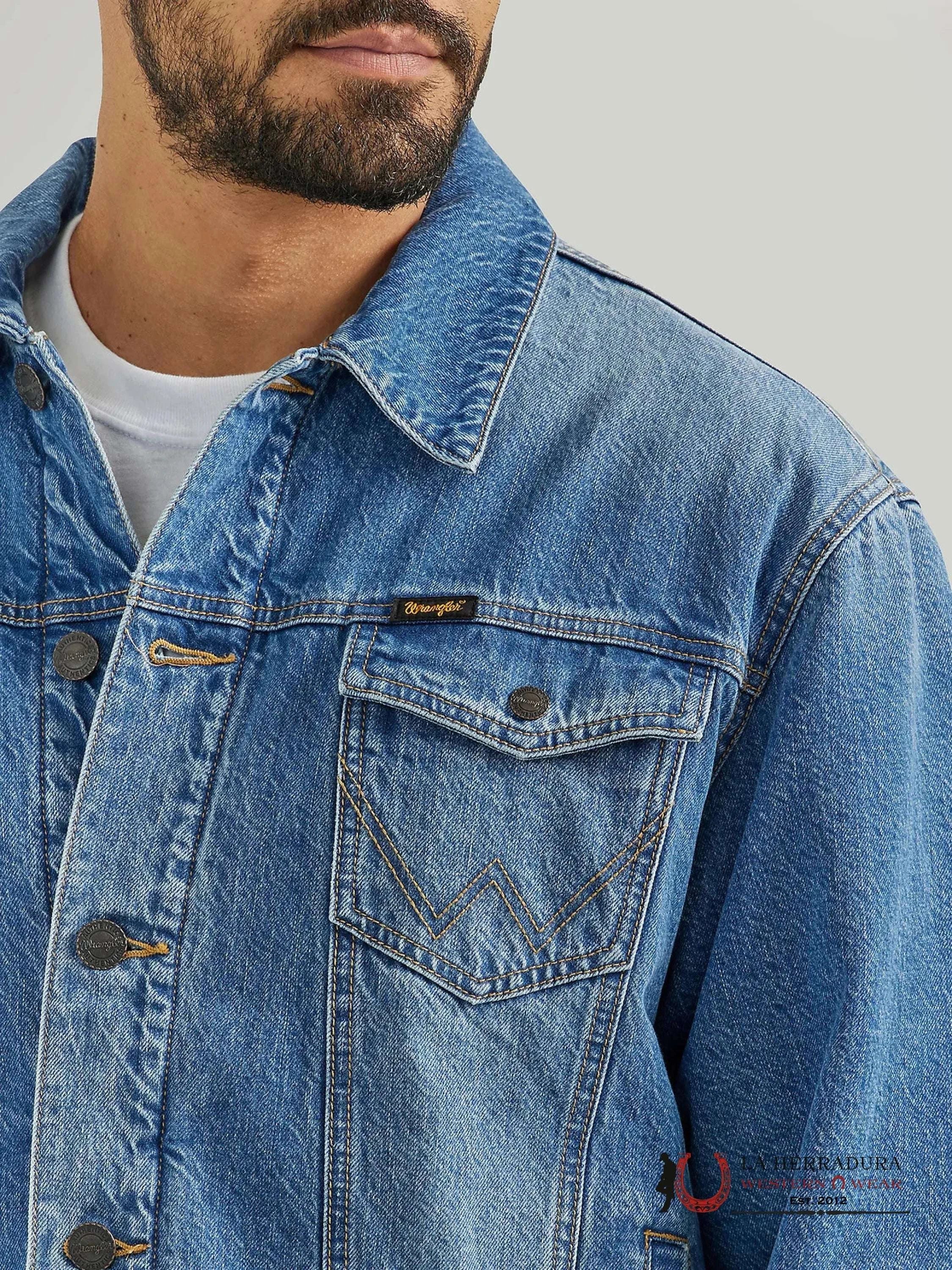 Men’s Wrangler Retro Sherpa Lined Western Denim Jacket In Rodeo Night Ropa Hombres