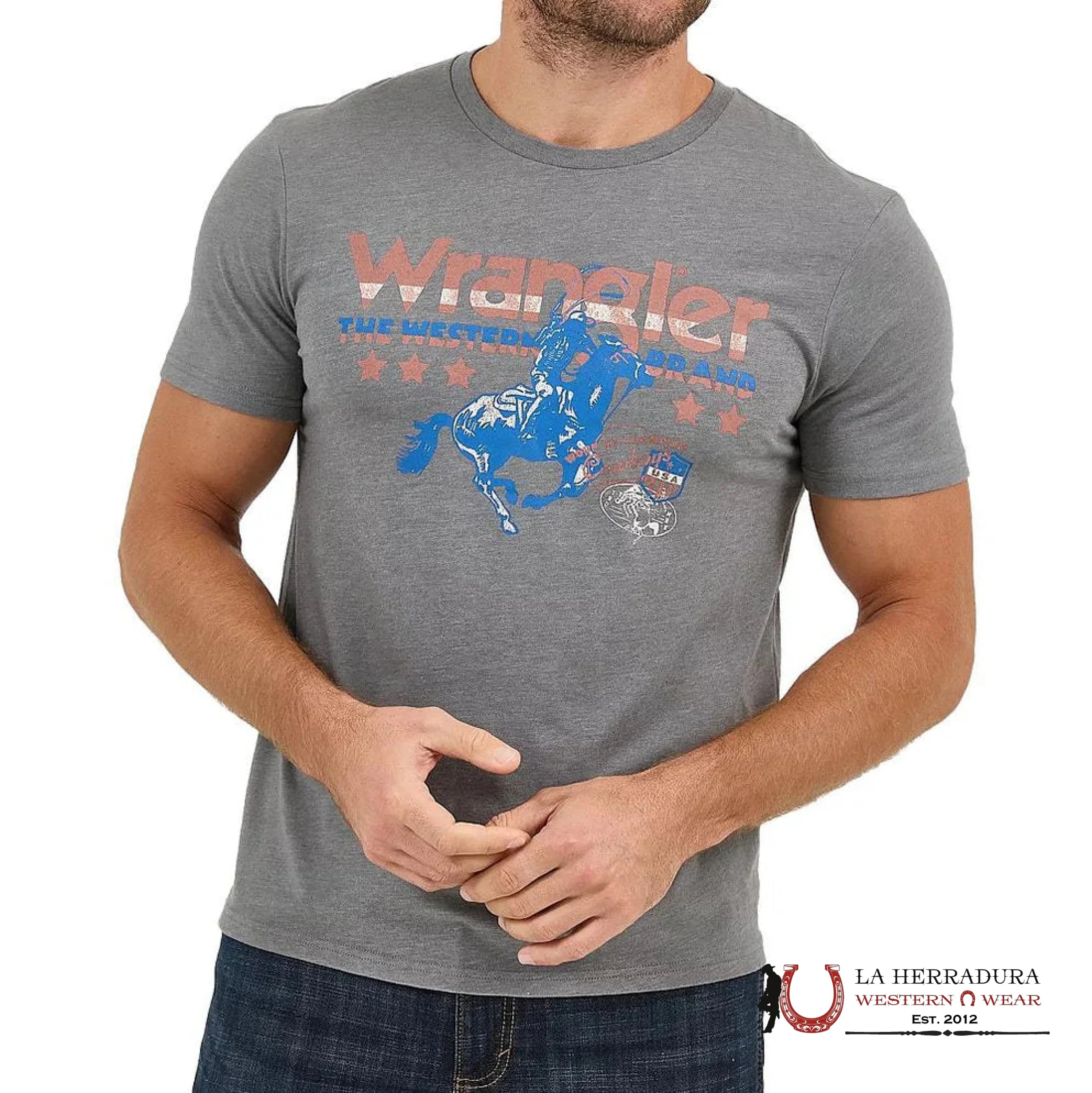 Men’s Wrangler Roper T-Shirt Pewter 112361831 ROPA HOMBRES