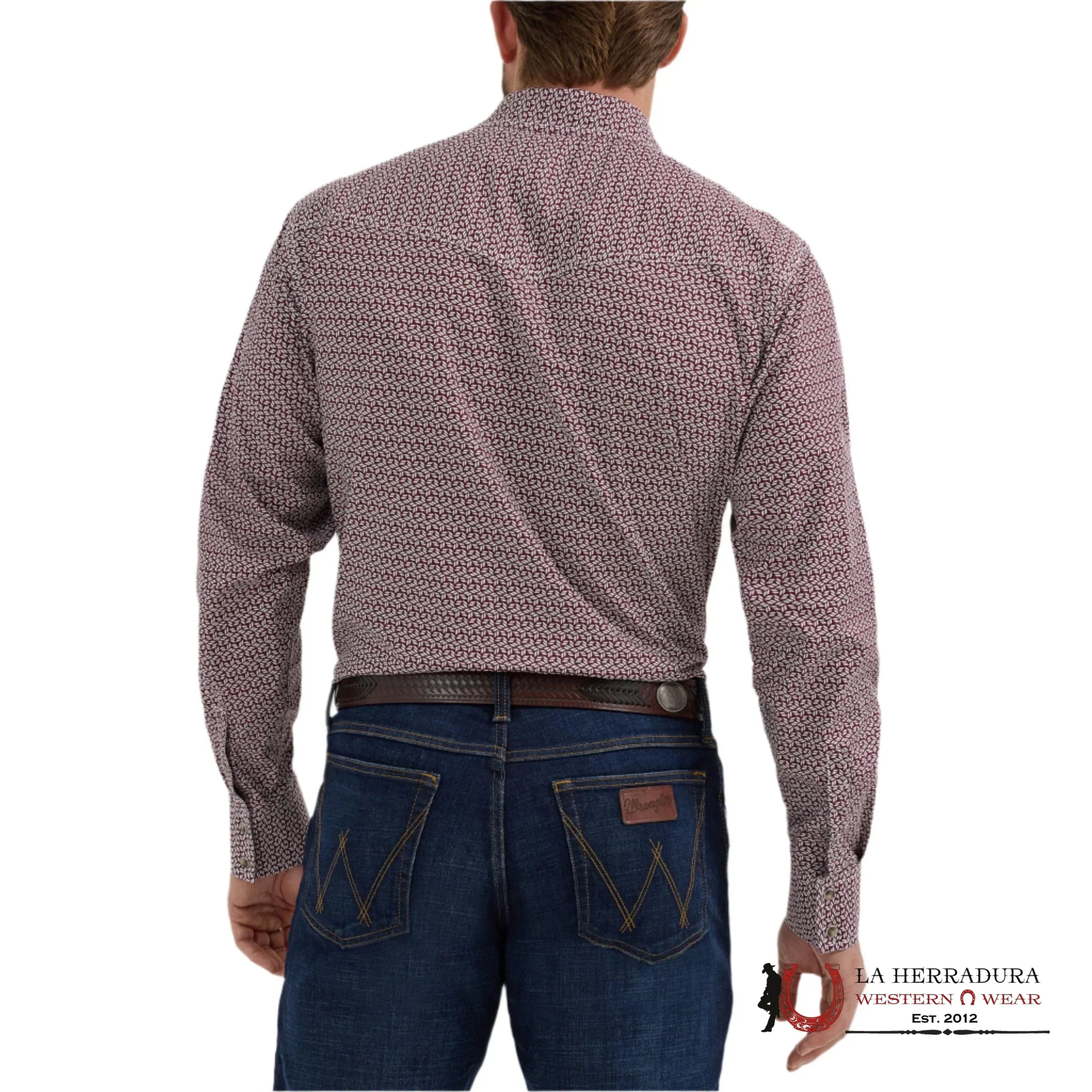 MENS WRANGLER SHIRT CLASSIC FIT BURGUNDY 6522 ROPA HOMBRES