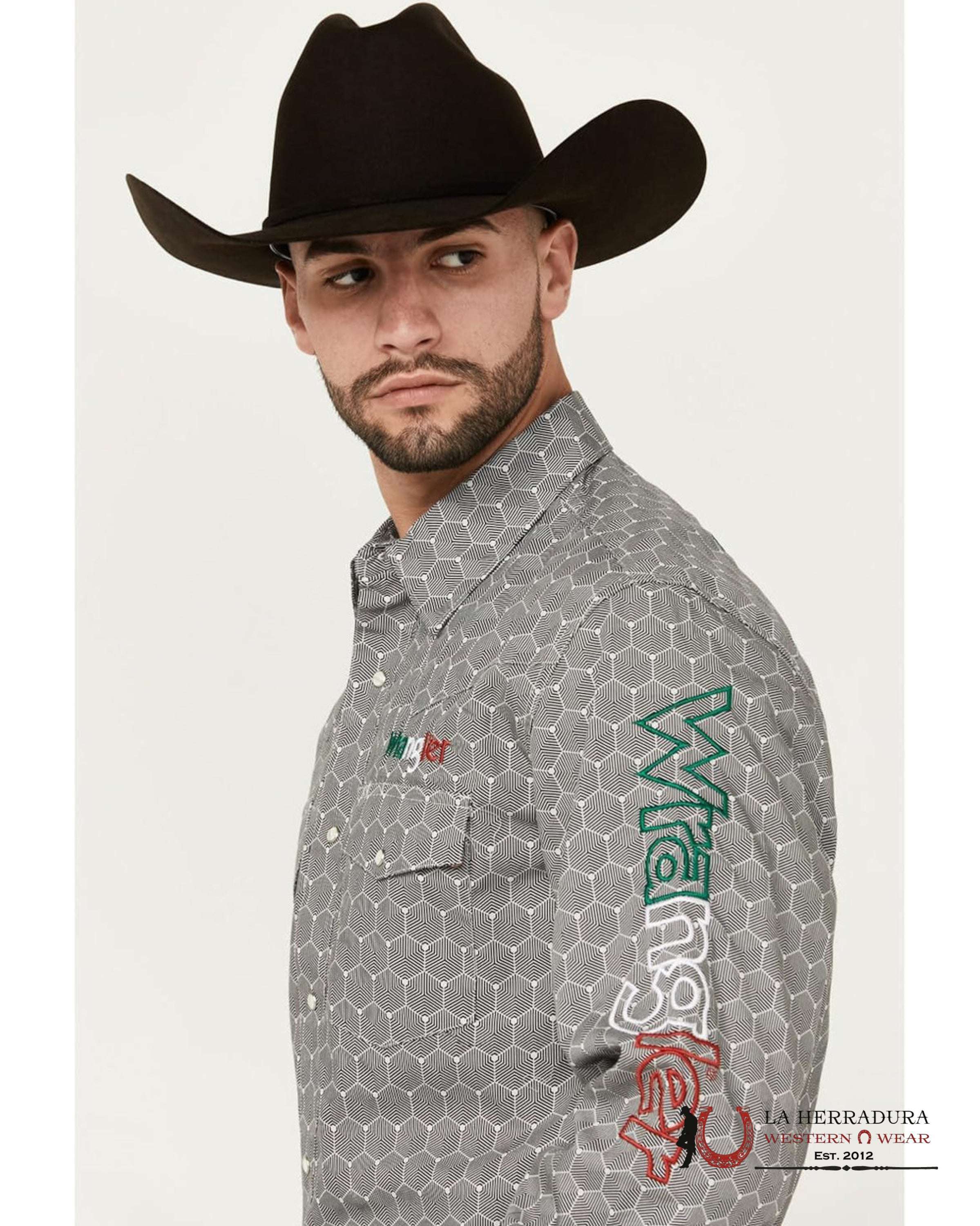 MENS WRANGLER SHIRT GREY MEXICO LONG SLEEVE 112344430 ROPA HOMBRES