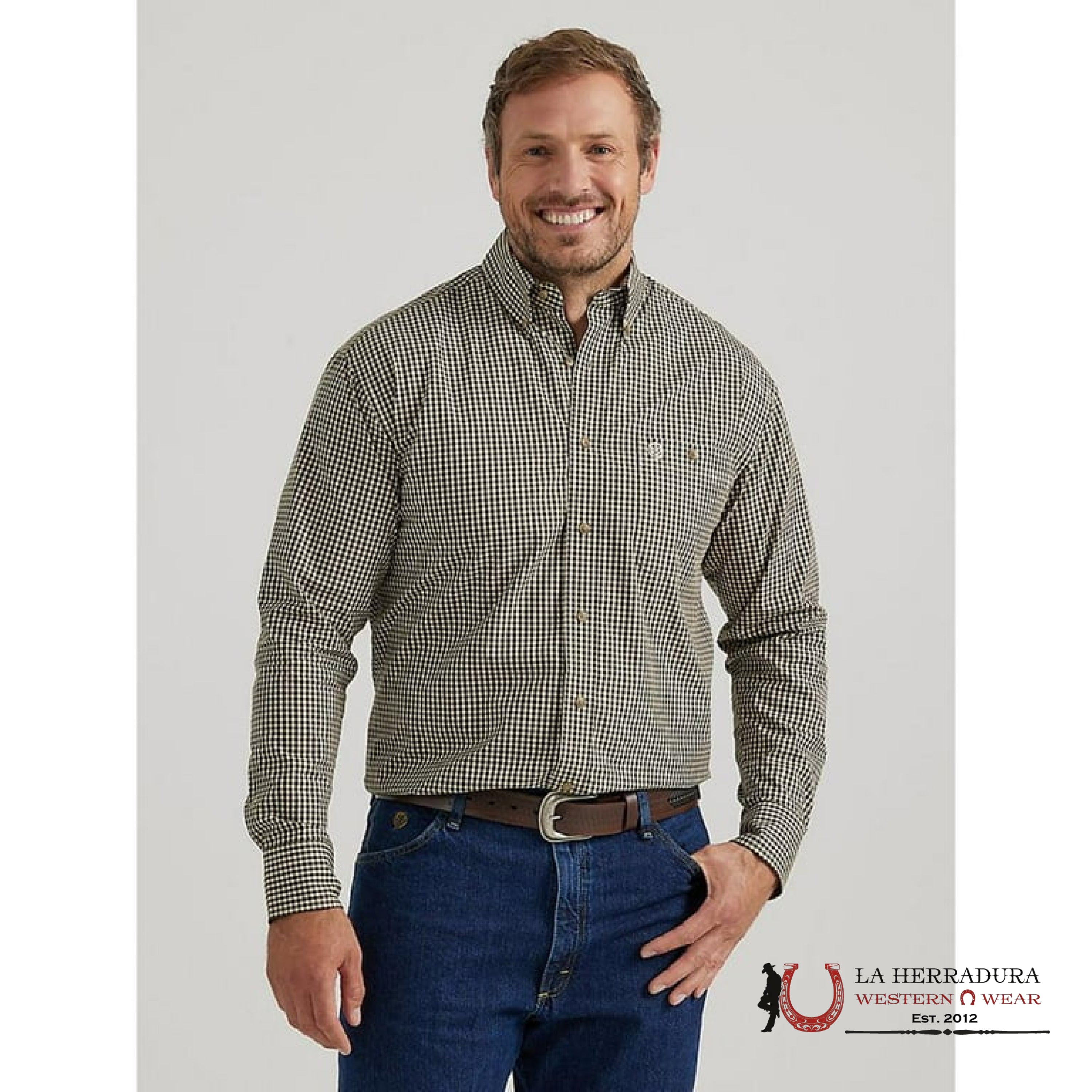 MENS WRANGLER SHIRT RELAXED FIT GREEN 8095 ROPA HOMBRES