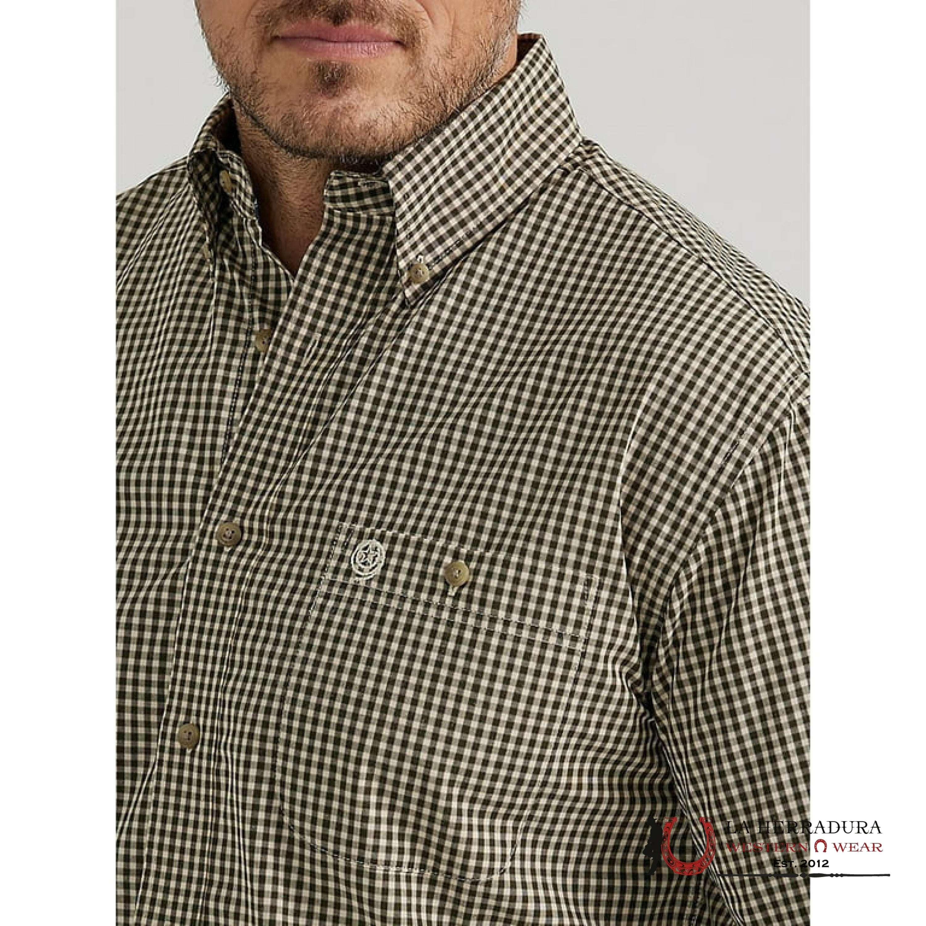 MENS WRANGLER SHIRT RELAXED FIT GREEN 8095 ROPA HOMBRES