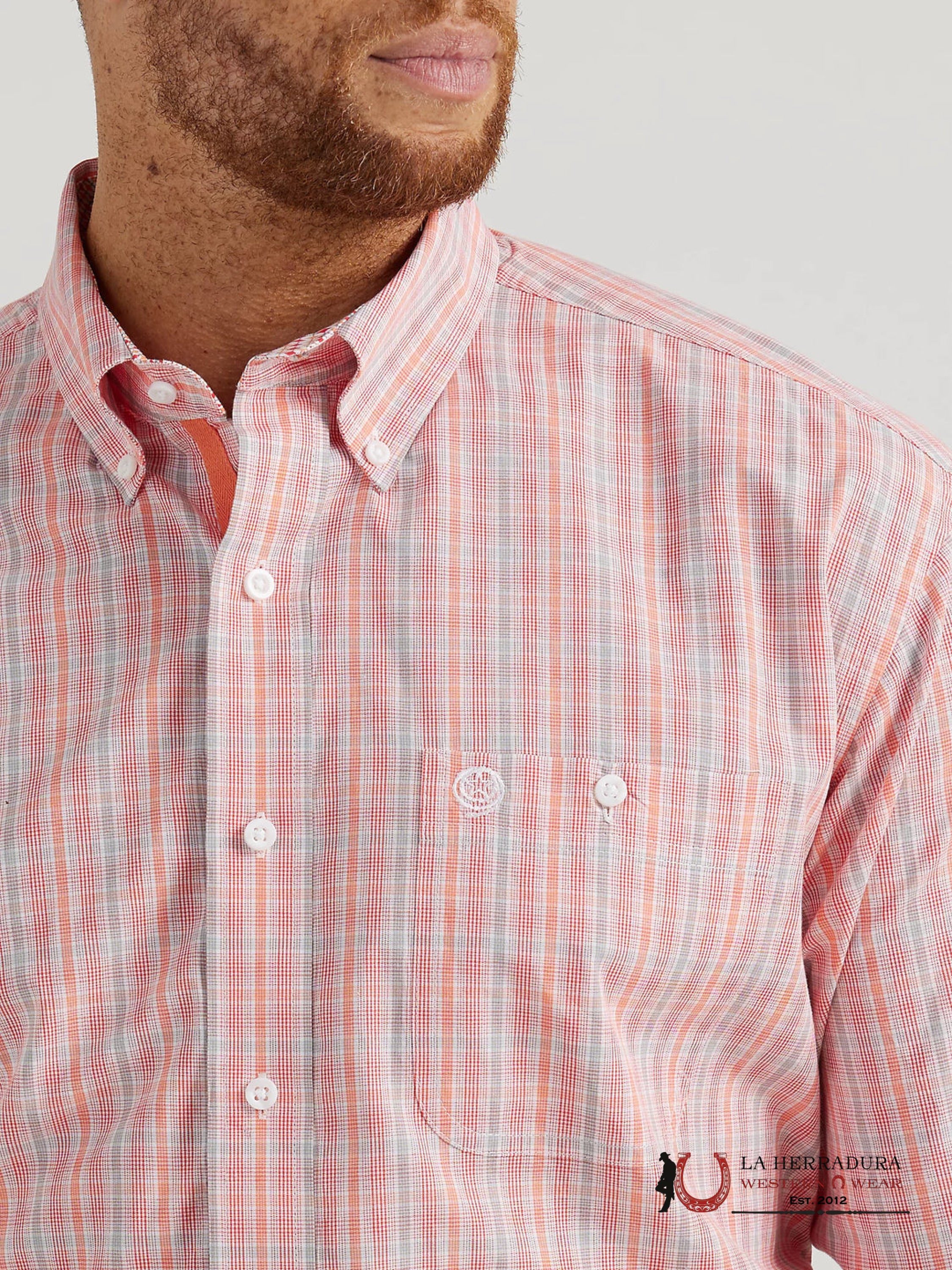 MEN’S WRANGLER SHIRT RELAXED FIT ORANGE 6526 ROPA HOMBRES