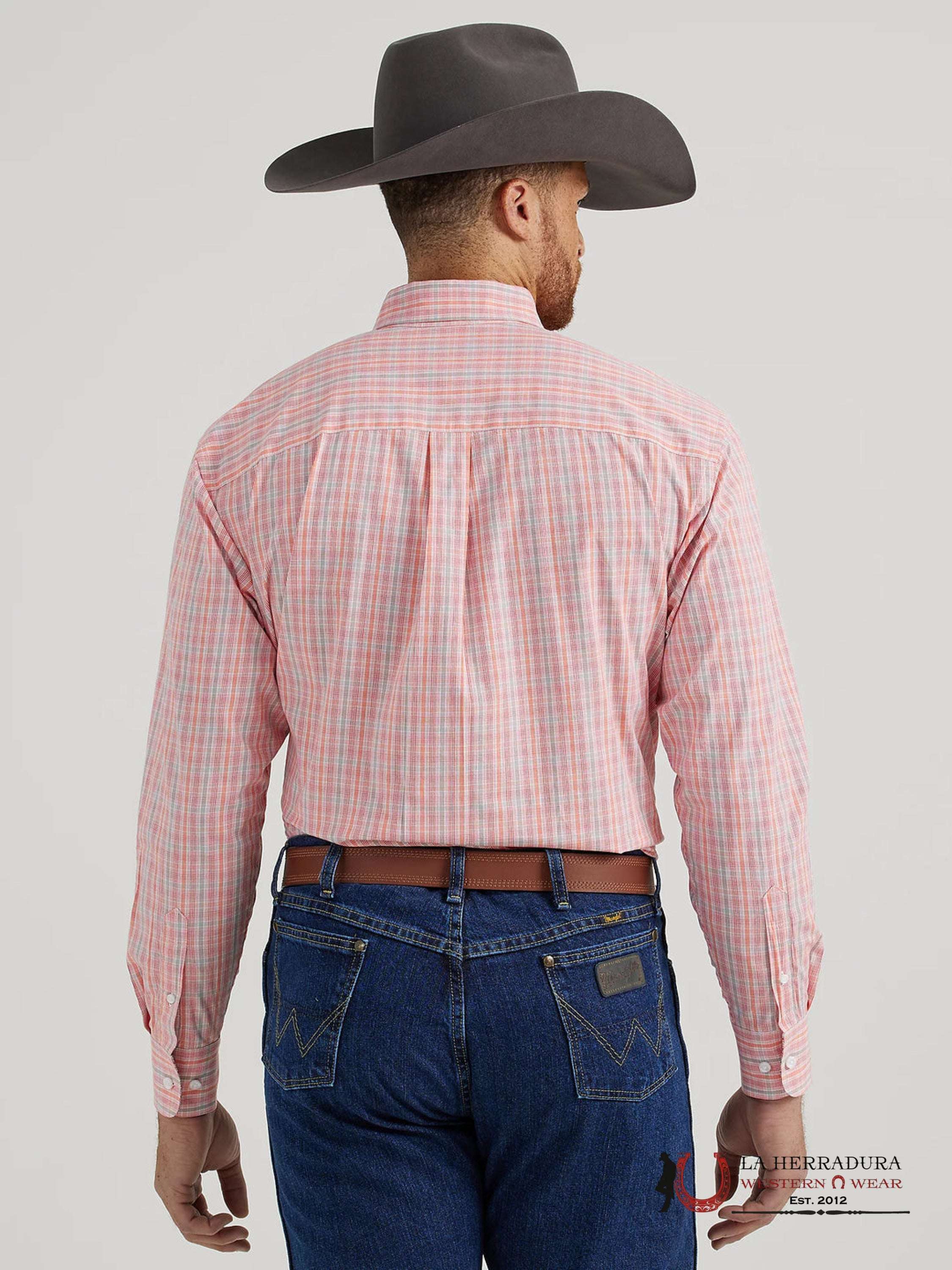 MEN’S WRANGLER SHIRT RELAXED FIT ORANGE 6526 ROPA HOMBRES
