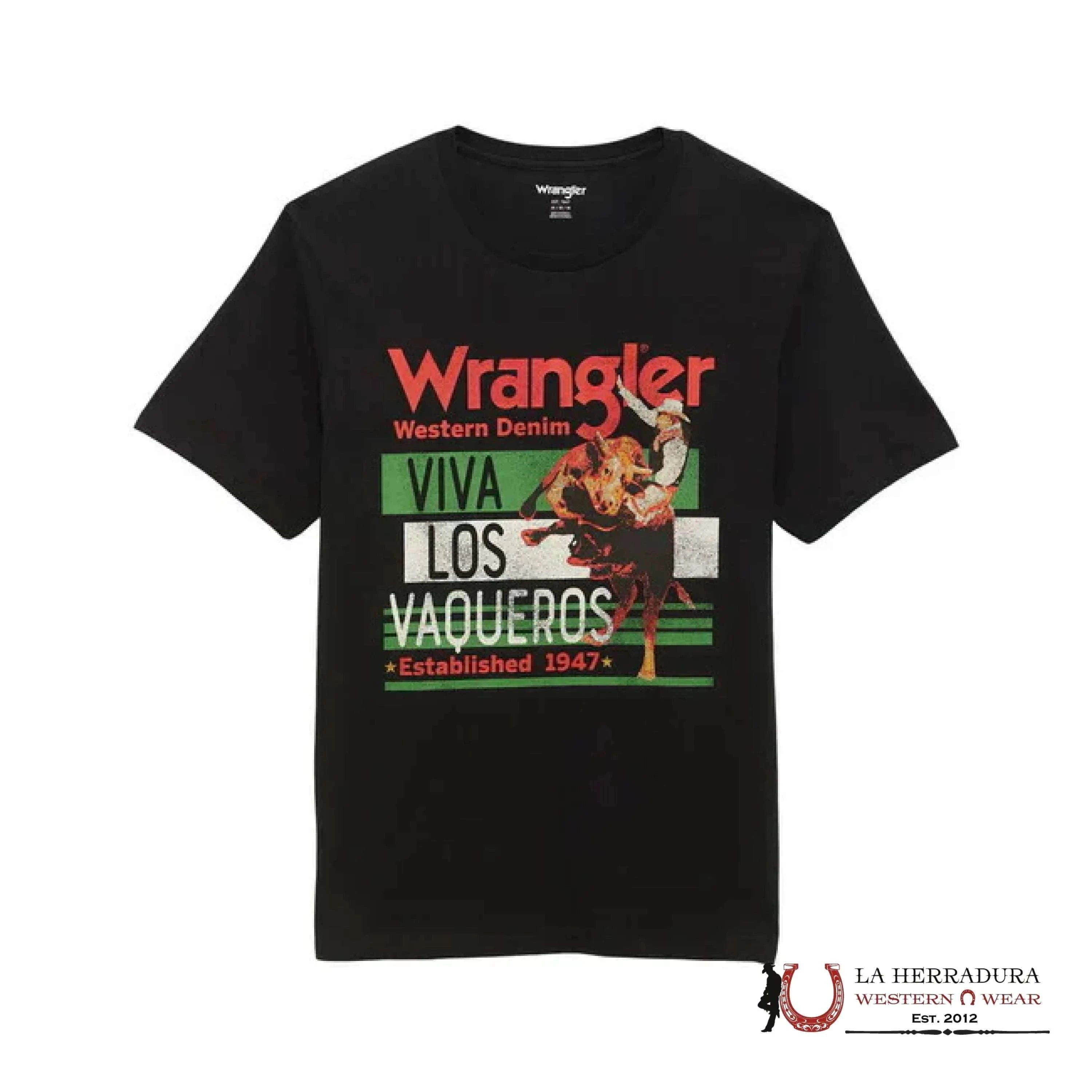 MEN’S WRANGLER “VIVA LOS VAQUEROS” SHIRT BLACK 112365682 ROPA HOMBRES
