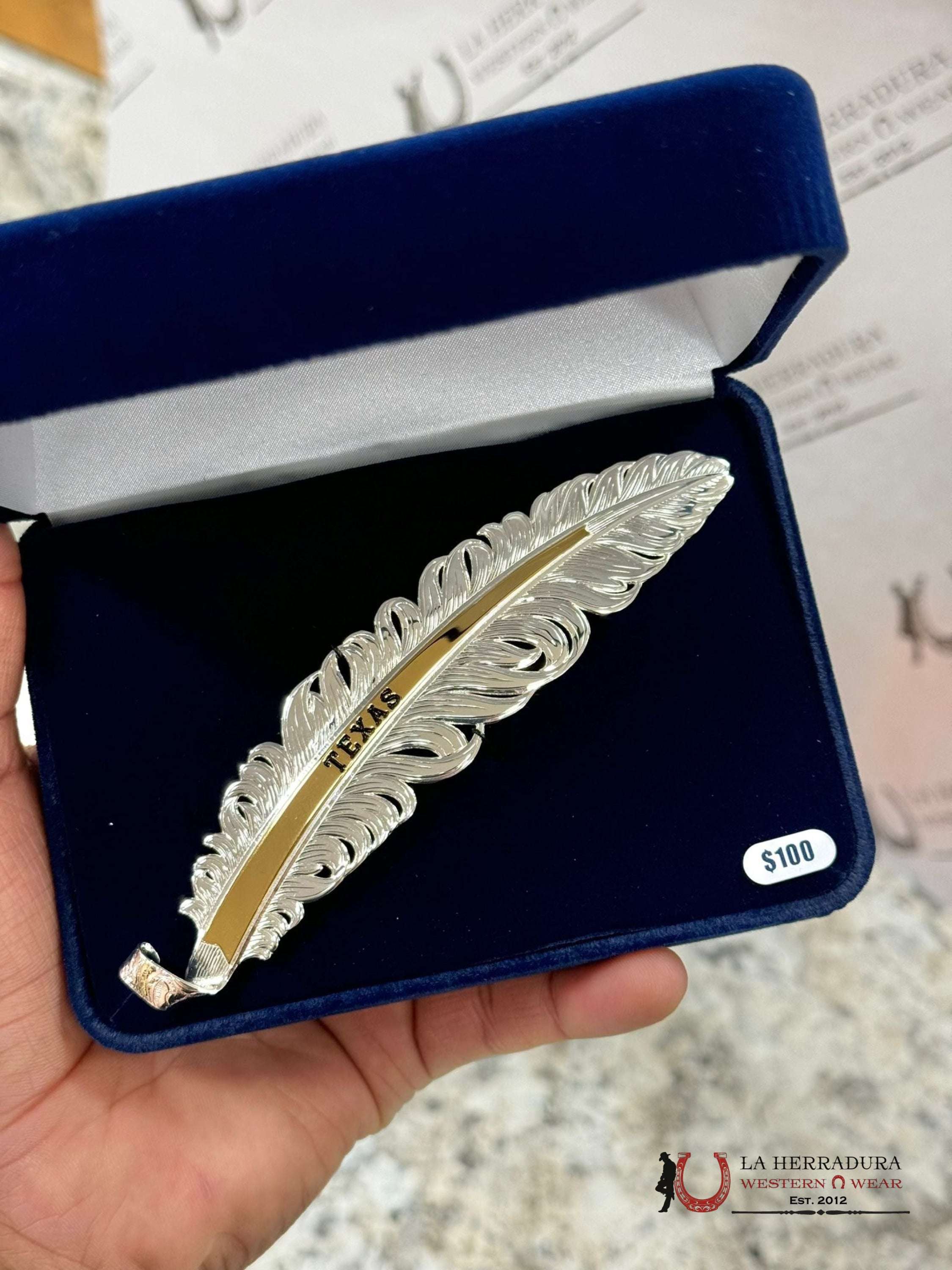 Montana Hat Feather Plata Texas Accesorios