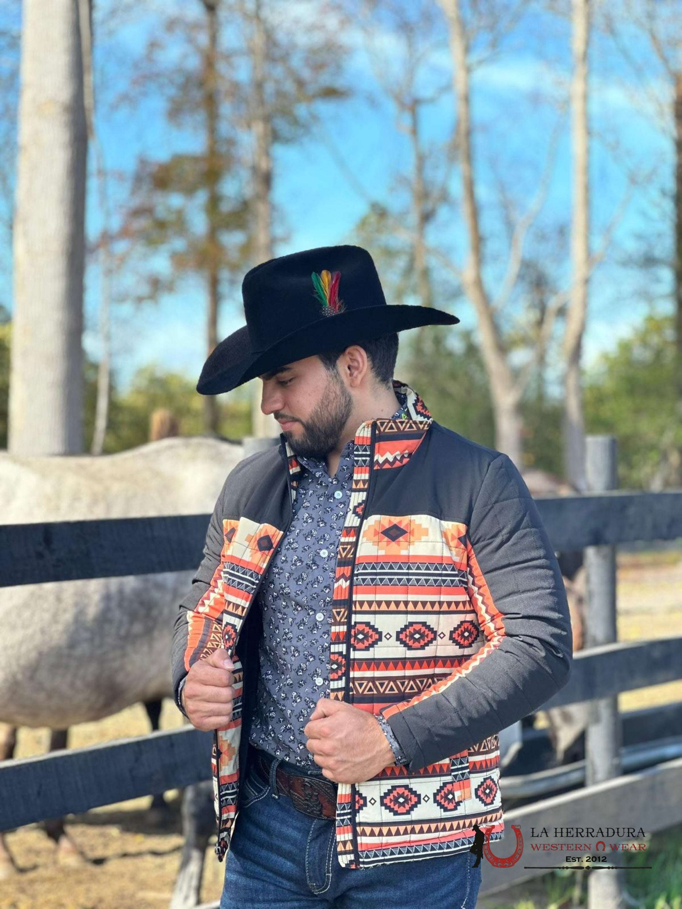 Jacket Orange Aztec Softshell Ropa Hombres