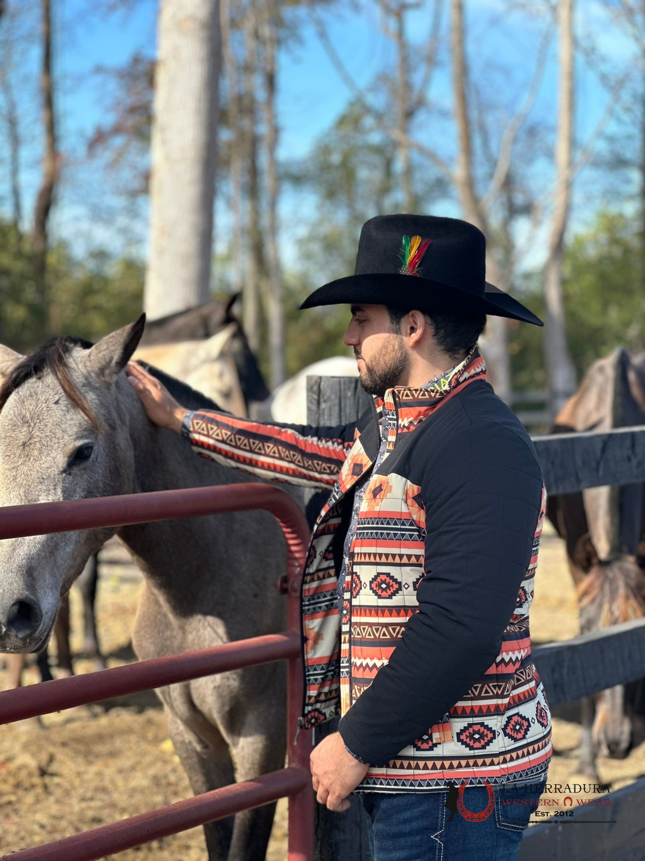 Jacket Orange Aztec Softshell Ropa Hombres