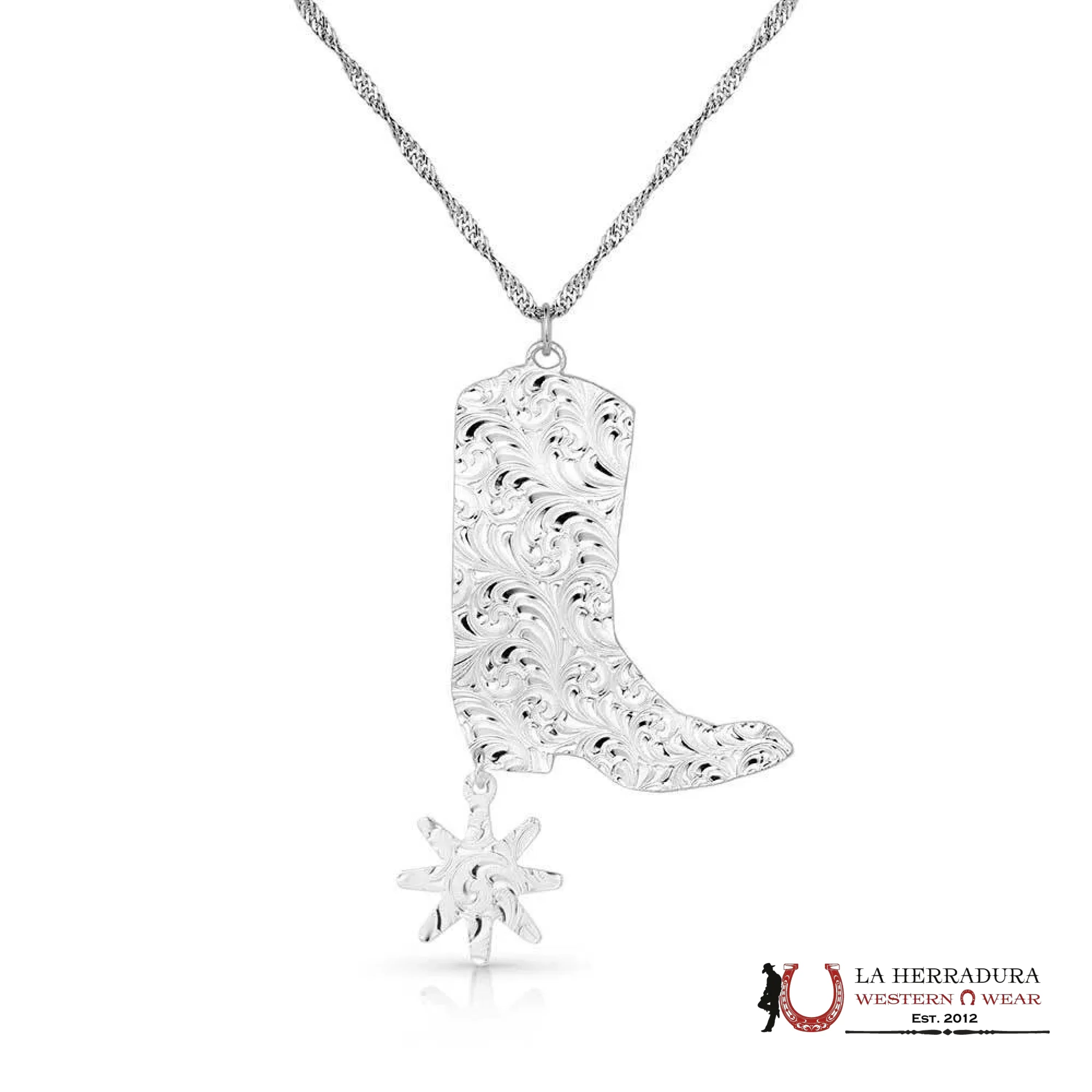 Montana Silversmith Chiseled Boots & Spurs Turquoise Necklace