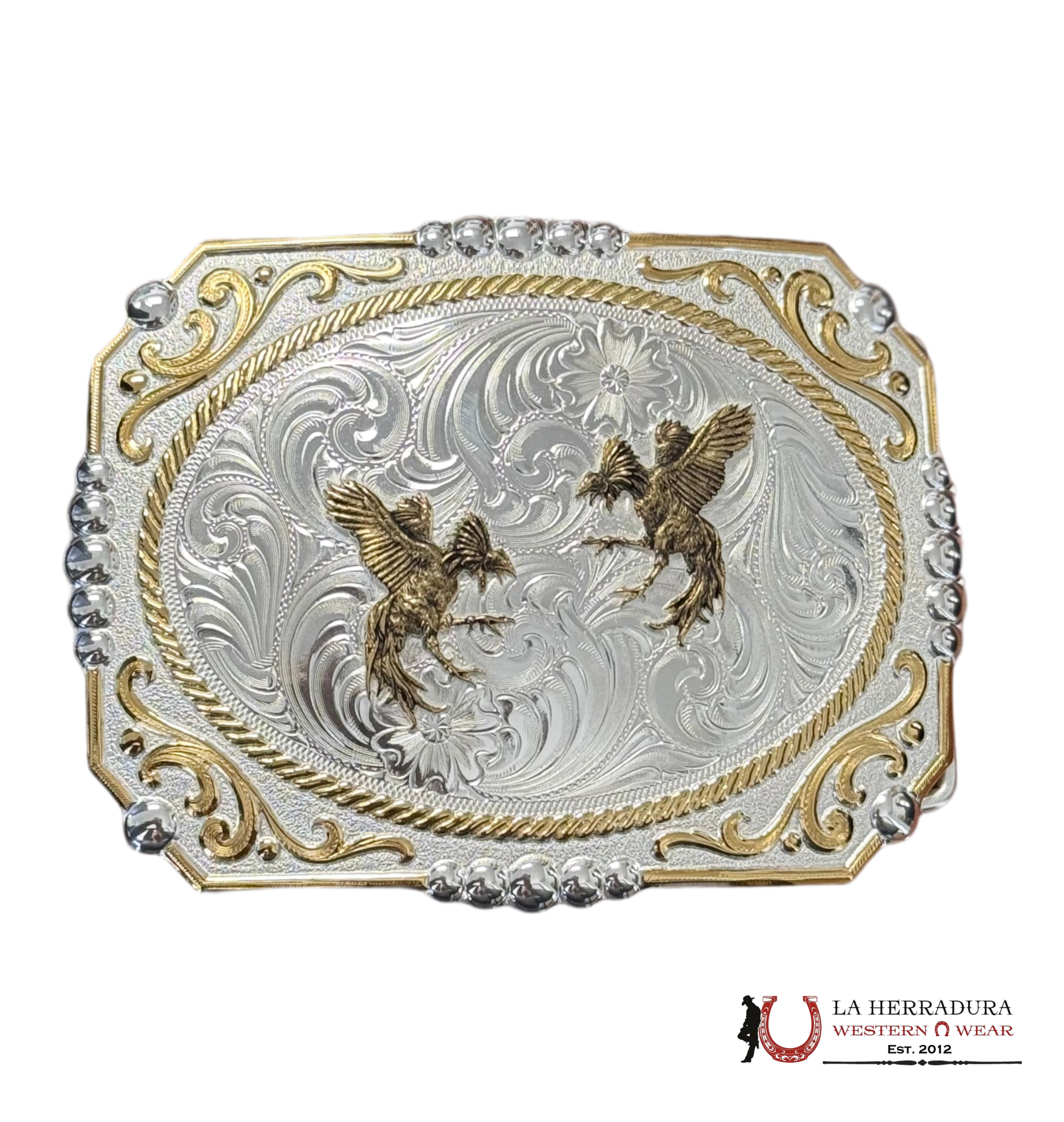 MONTANA SILVERSMITH COWBOY CAMEO GALLOS FIGHTING BUCKLE ACCESORIOS