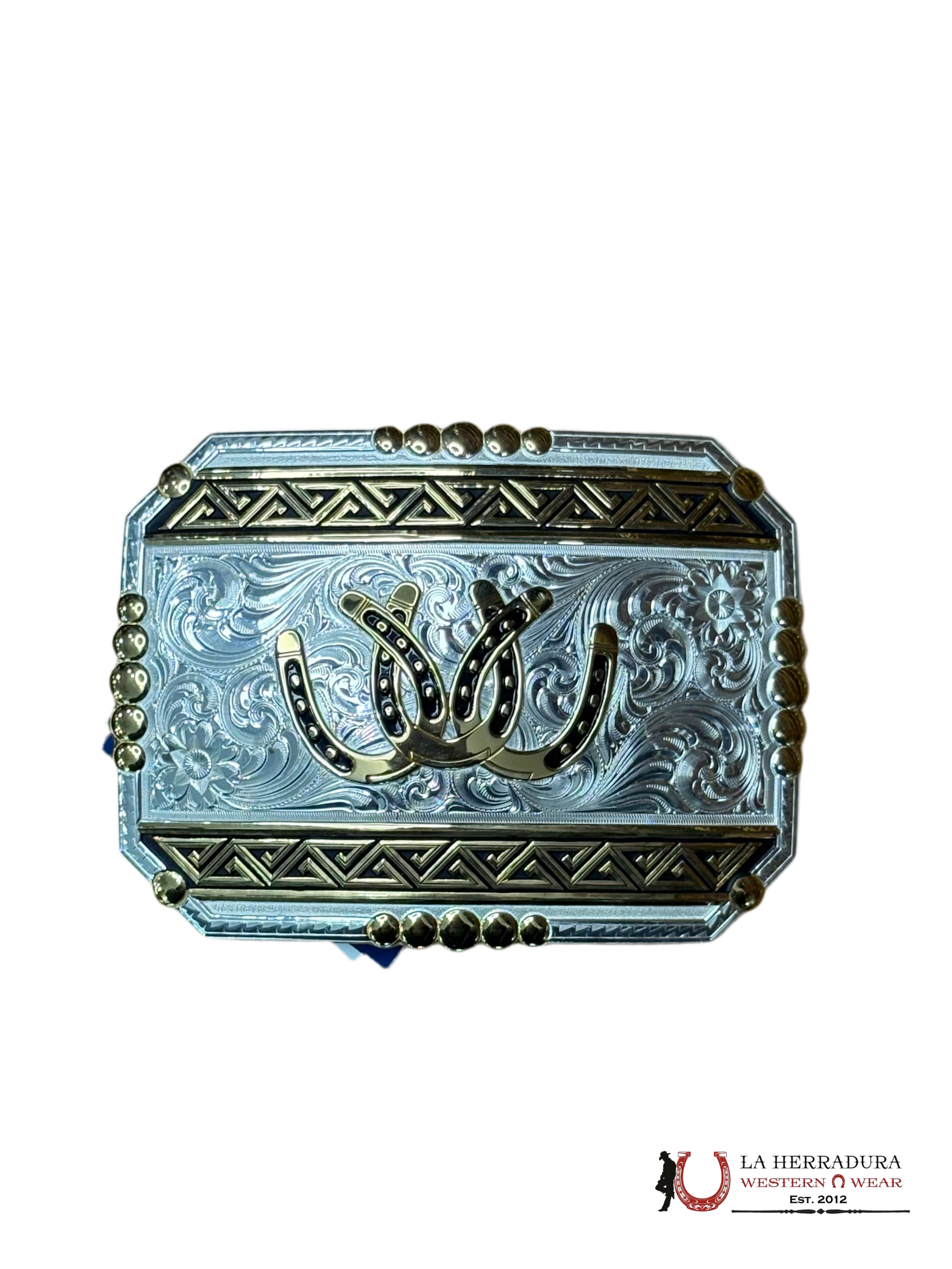 MONTANA SILVERSMITH HORSE SHOE GOLD AND SILVER BUCKLE ACCESORIOS