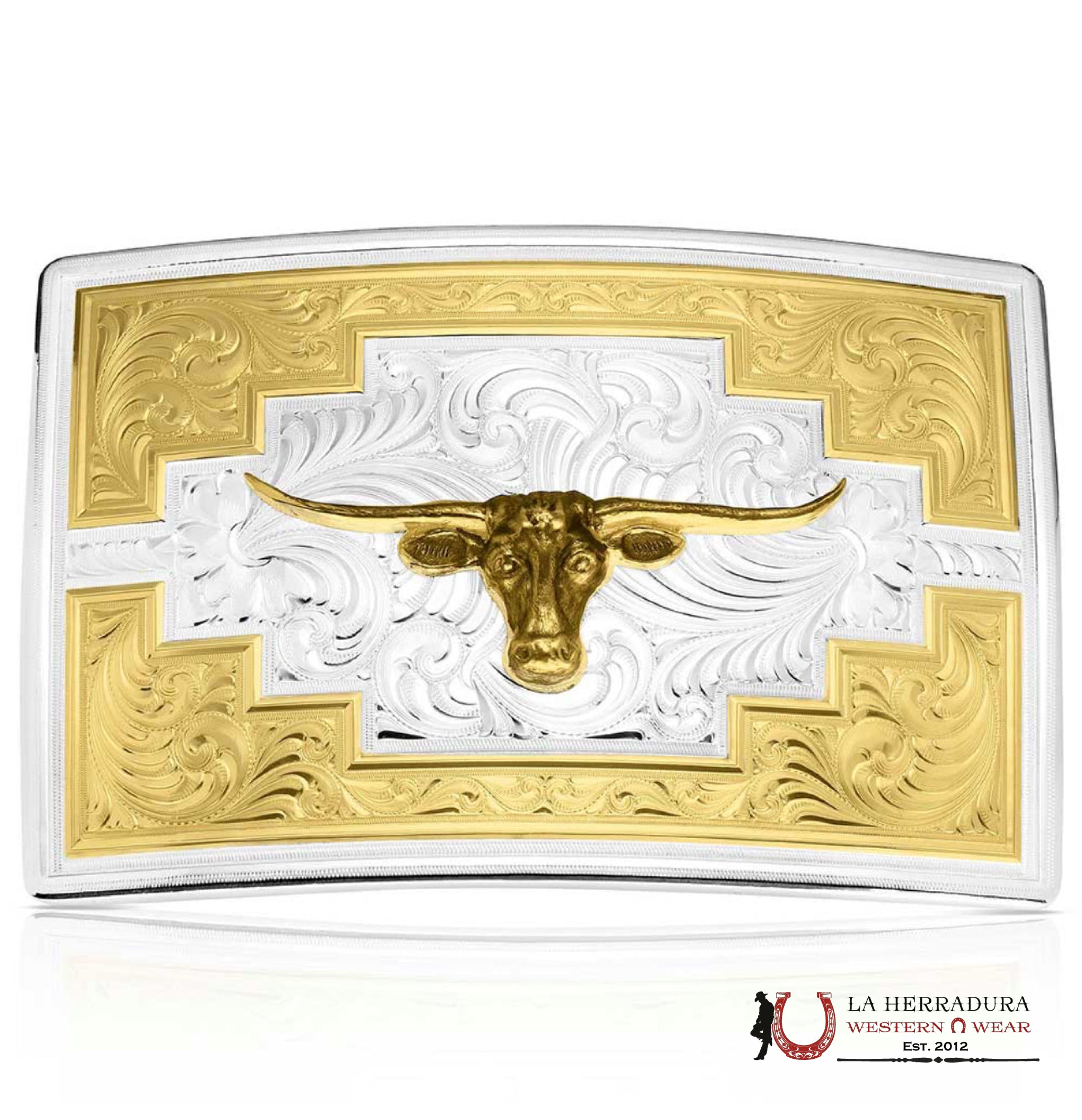 MONTANA SILVERSMITH SANTA FE SUNRISE BUCKLE WITH LONGHORN ACCESORIOS