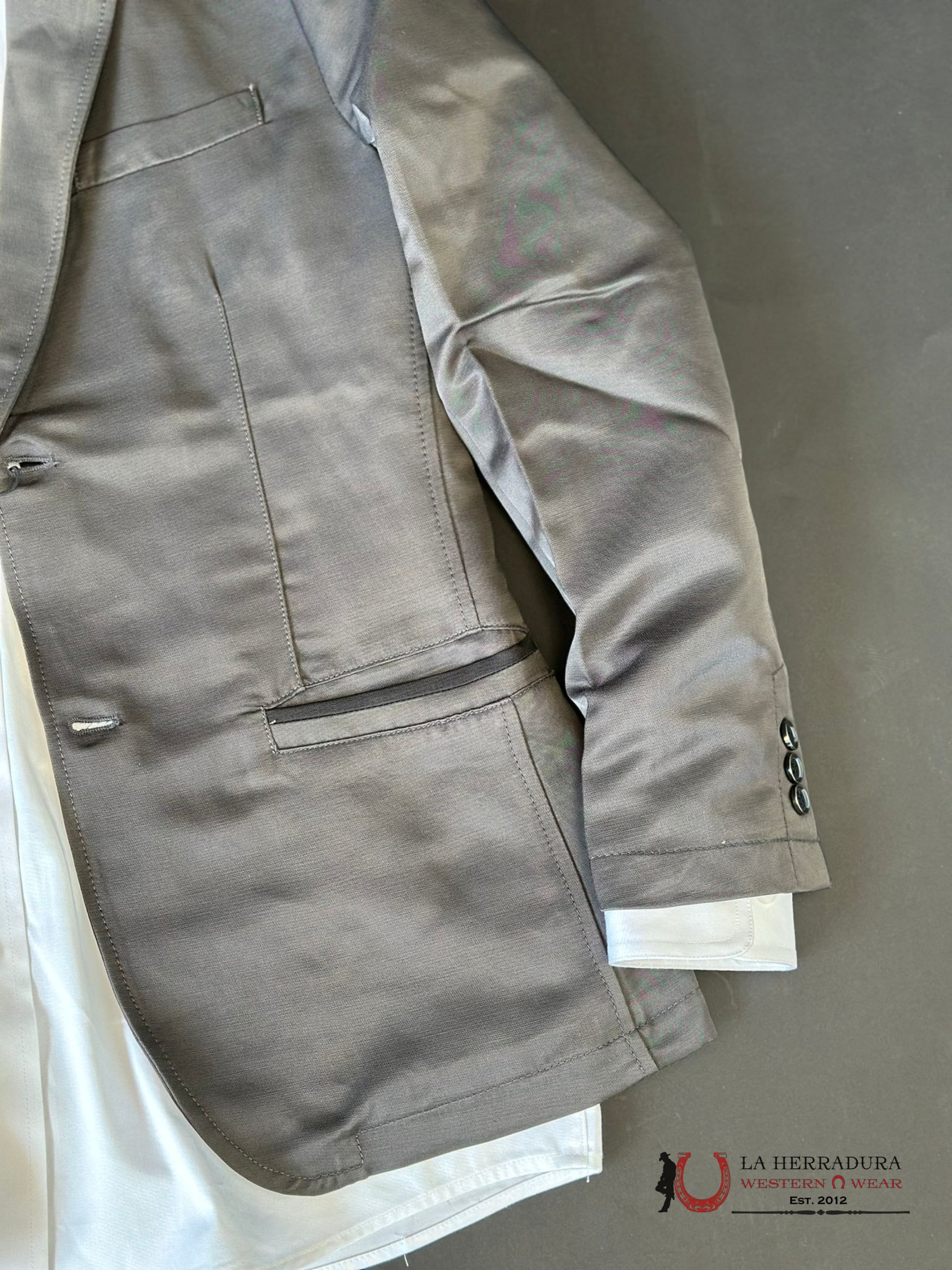 Montero Charcoal Smooth Liso Blazer Ropa Hombres