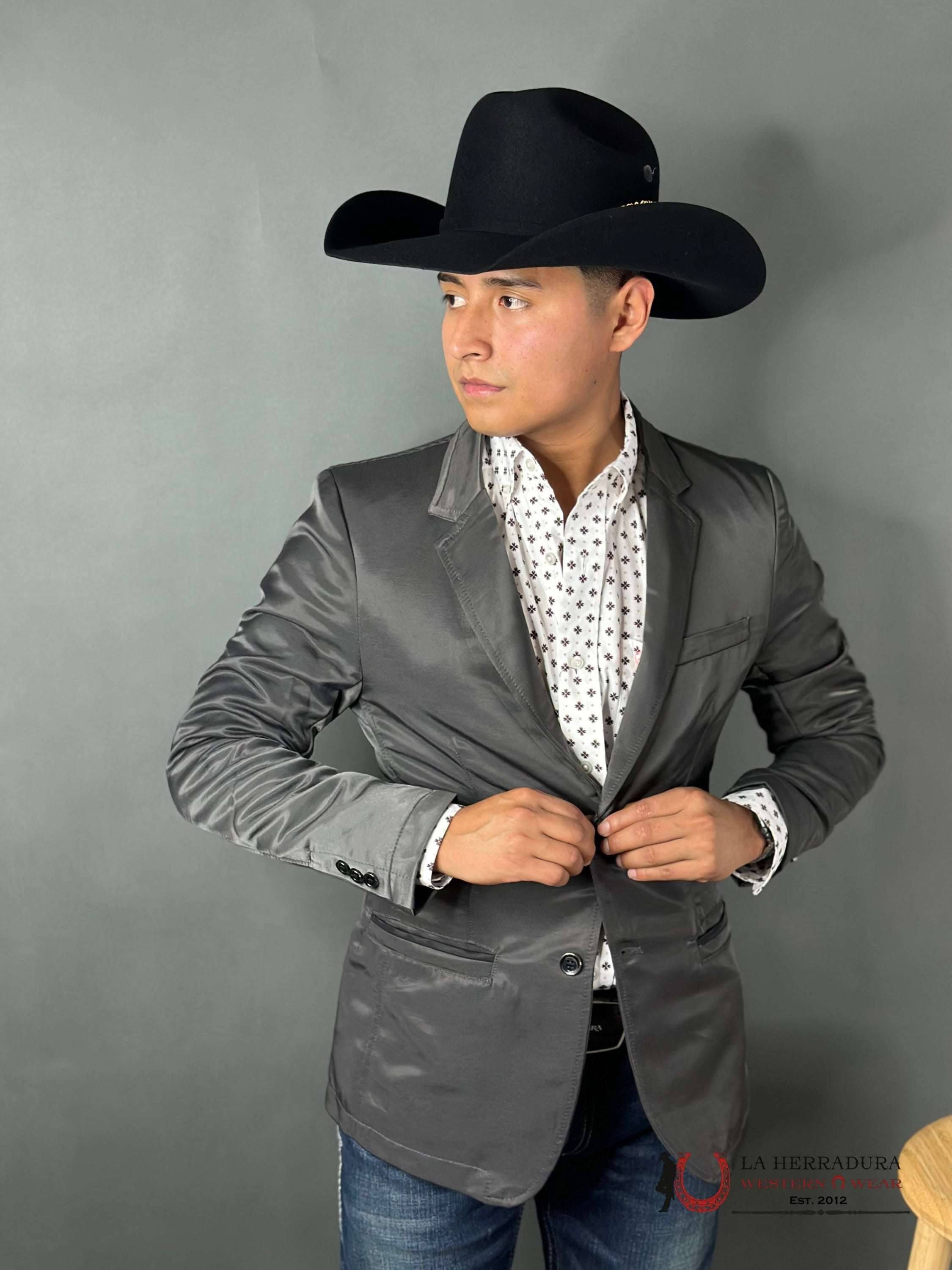 Montero Charcoal Smooth Liso Blazer Ropa Hombres