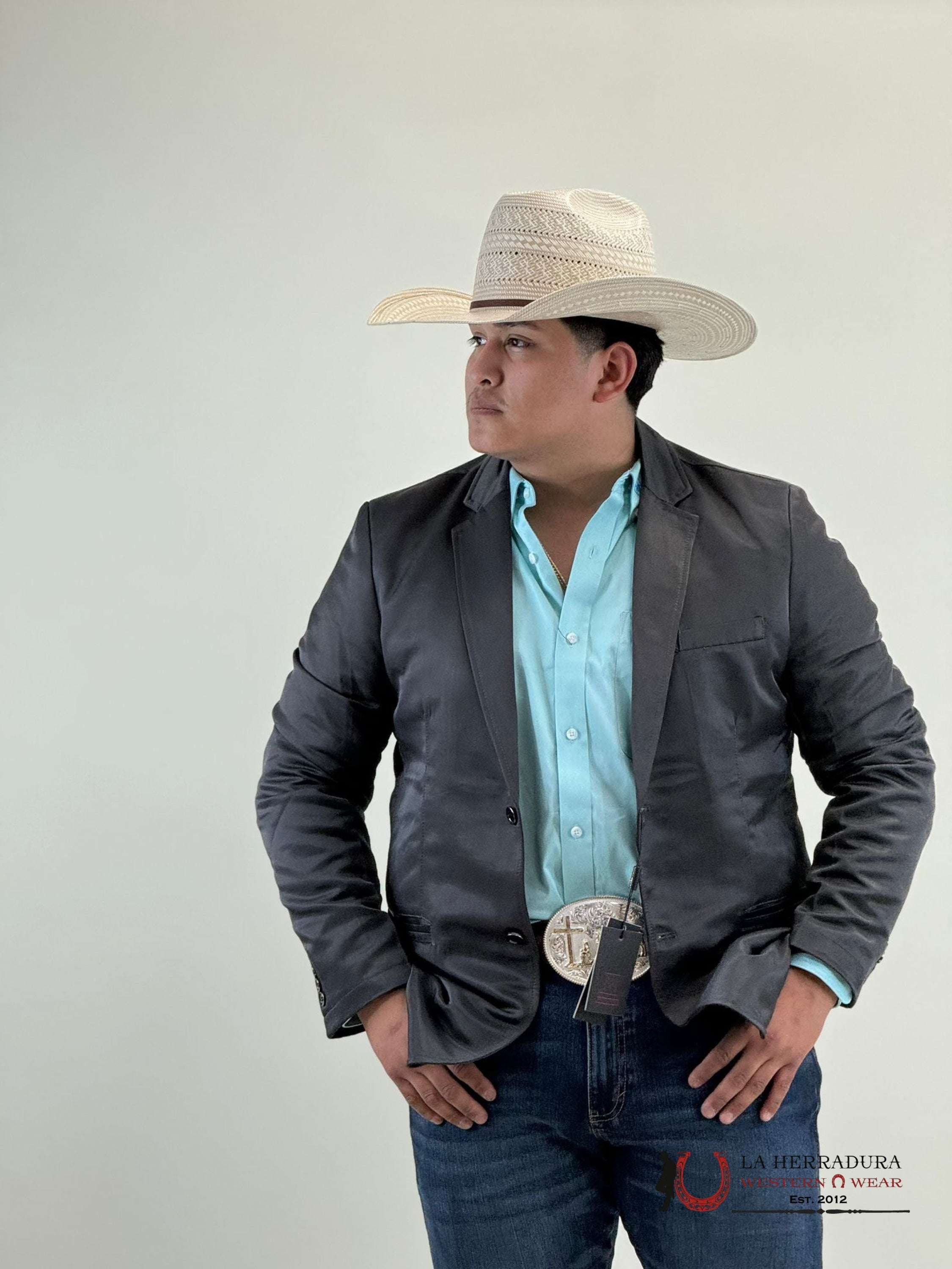 Montero Charcoal Smooth Liso Blazer Ropa Hombres