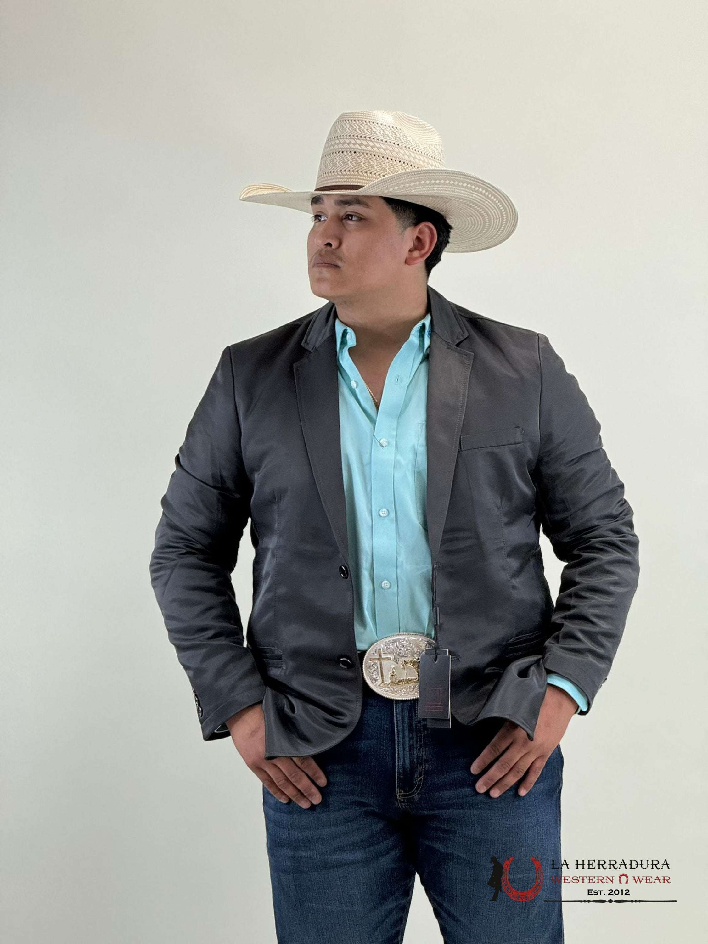 Montero Charcoal Smooth Liso Blazer Ropa Hombres