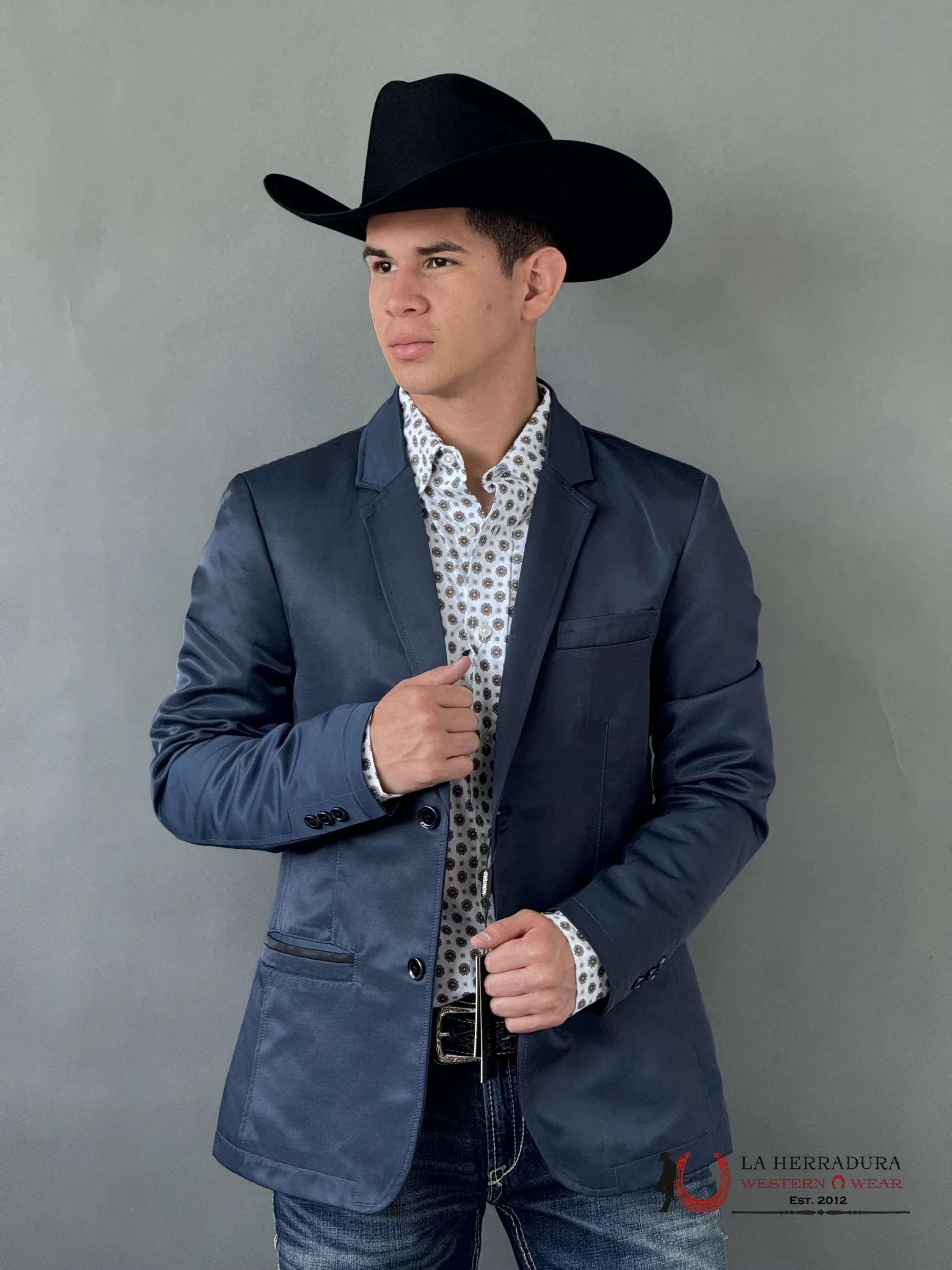 Montero Deep Blue Teal Smooth Liso Blazer Ropa Hombres