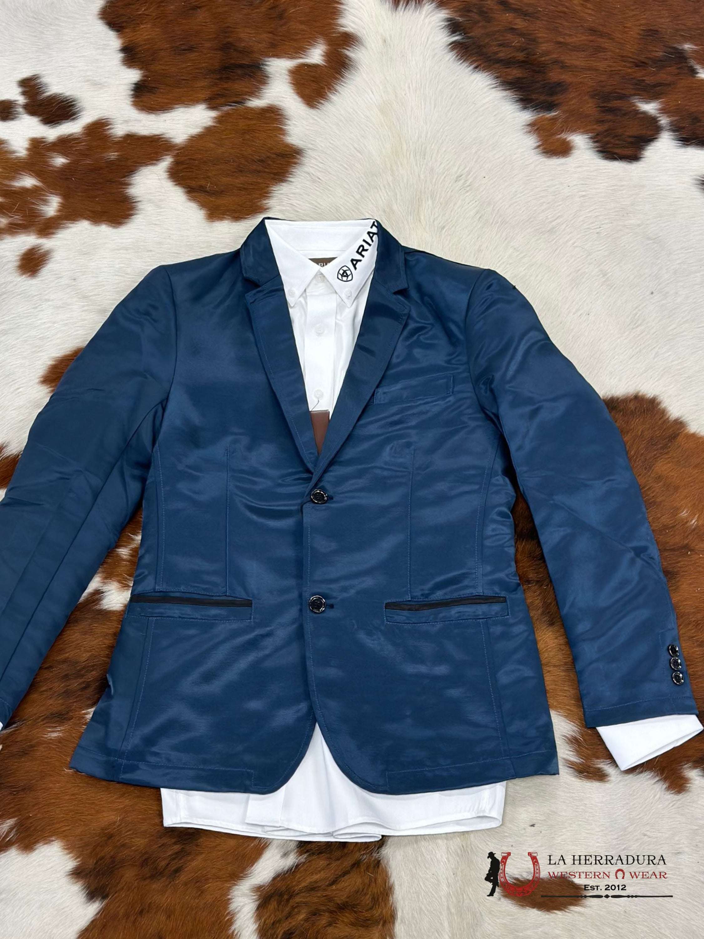 Montero Deep Blue Teal Smooth Liso Blazer Ropa Hombres