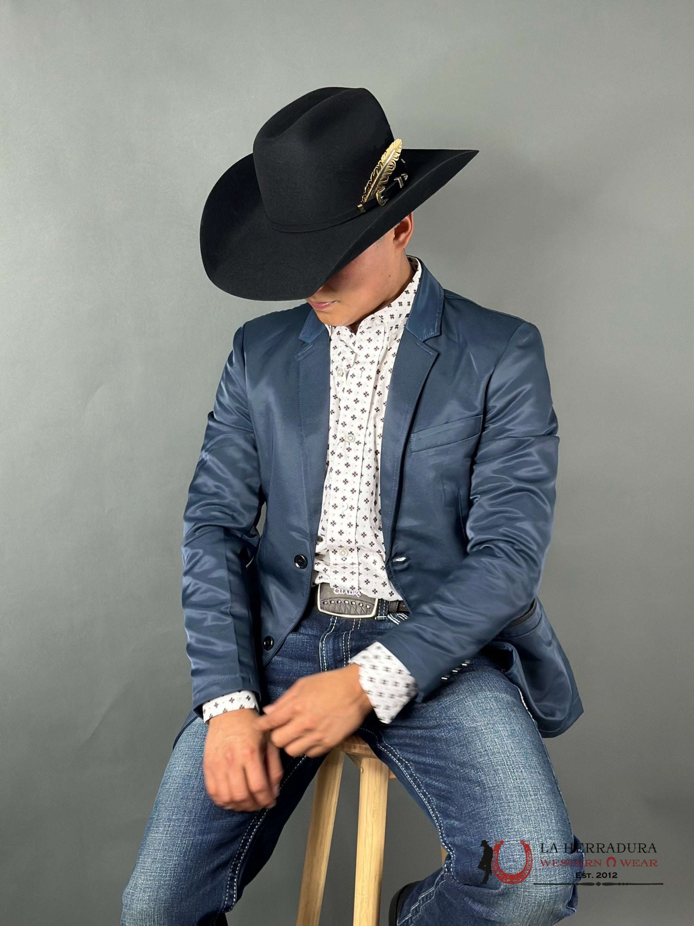 Montero Deep Blue Teal Smooth Liso Blazer Ropa Hombres