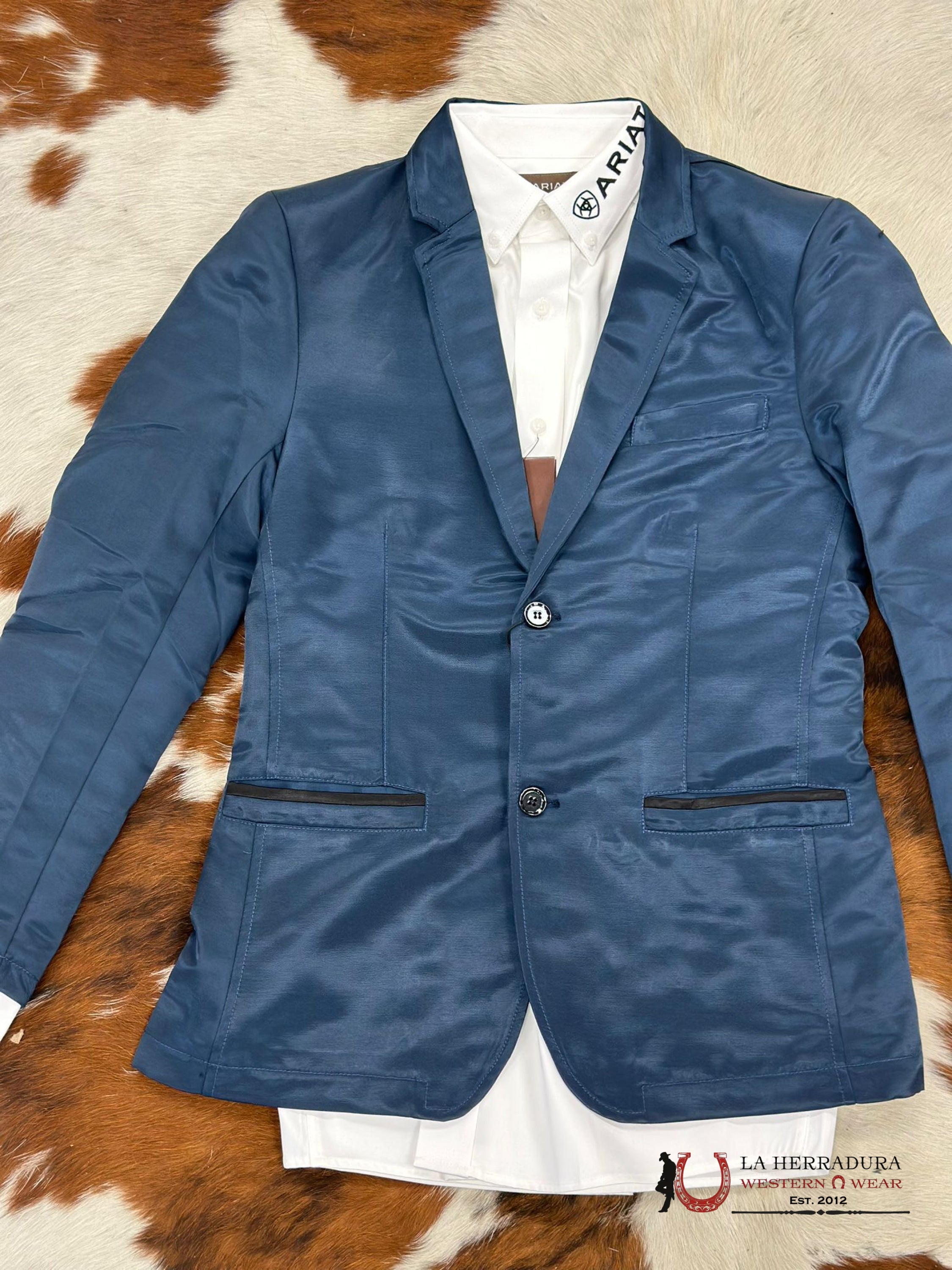 Montero Deep Blue Teal Smooth Liso Blazer Ropa Hombres