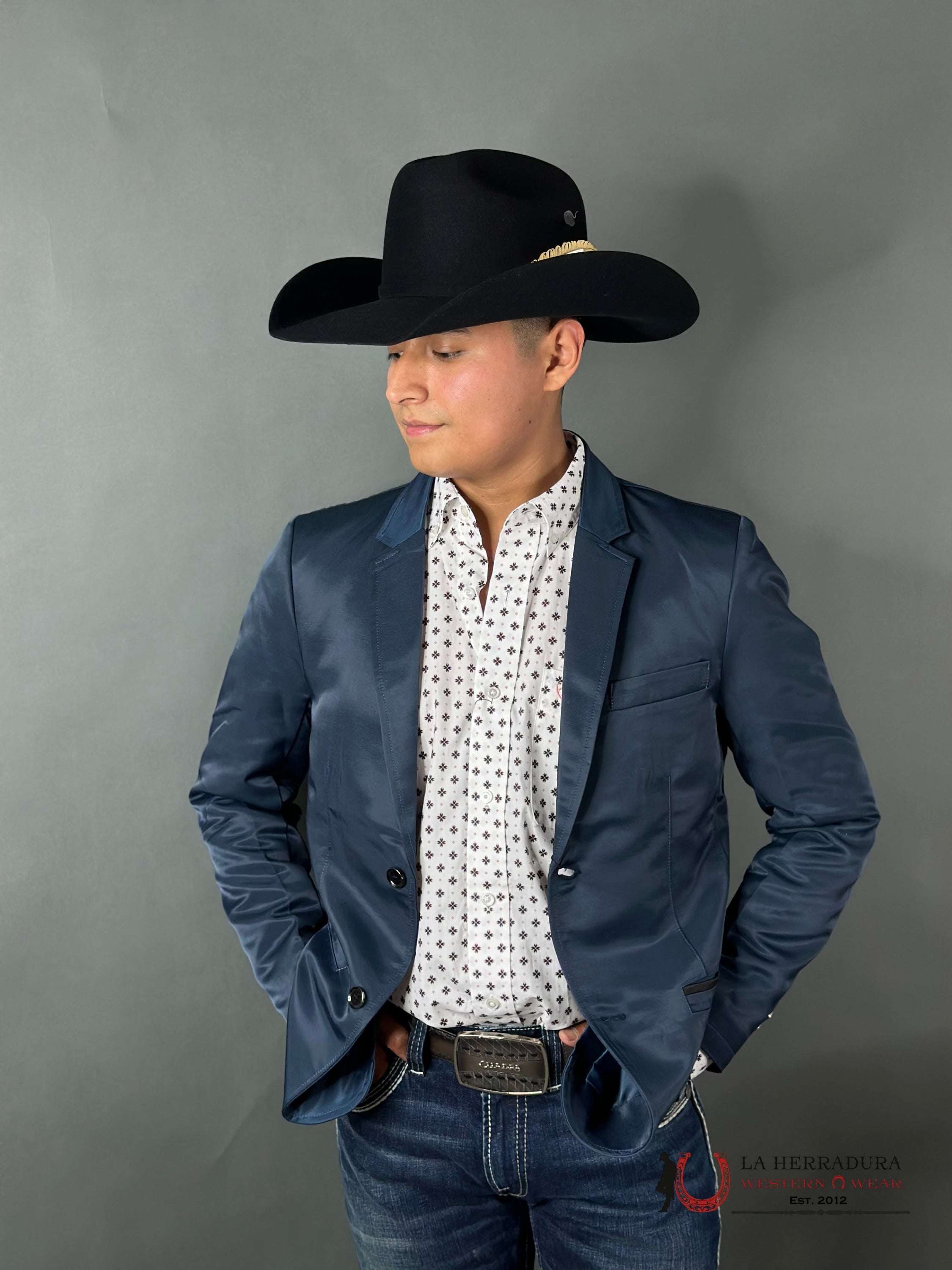 Montero Deep Blue Teal Smooth Liso Blazer Ropa Hombres