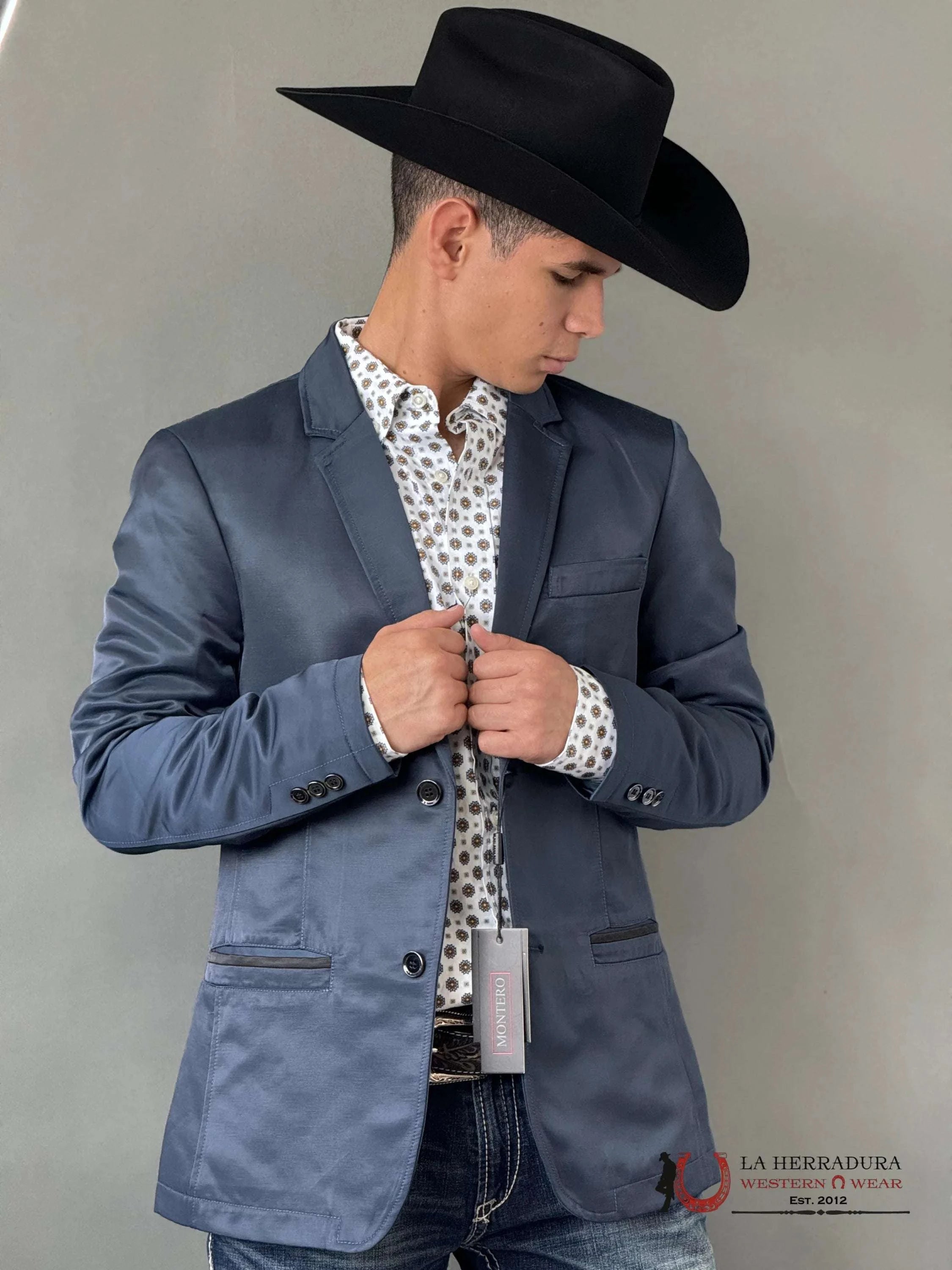 Montero Deep Blue Teal Smooth Liso Blazer Ropa Hombres
