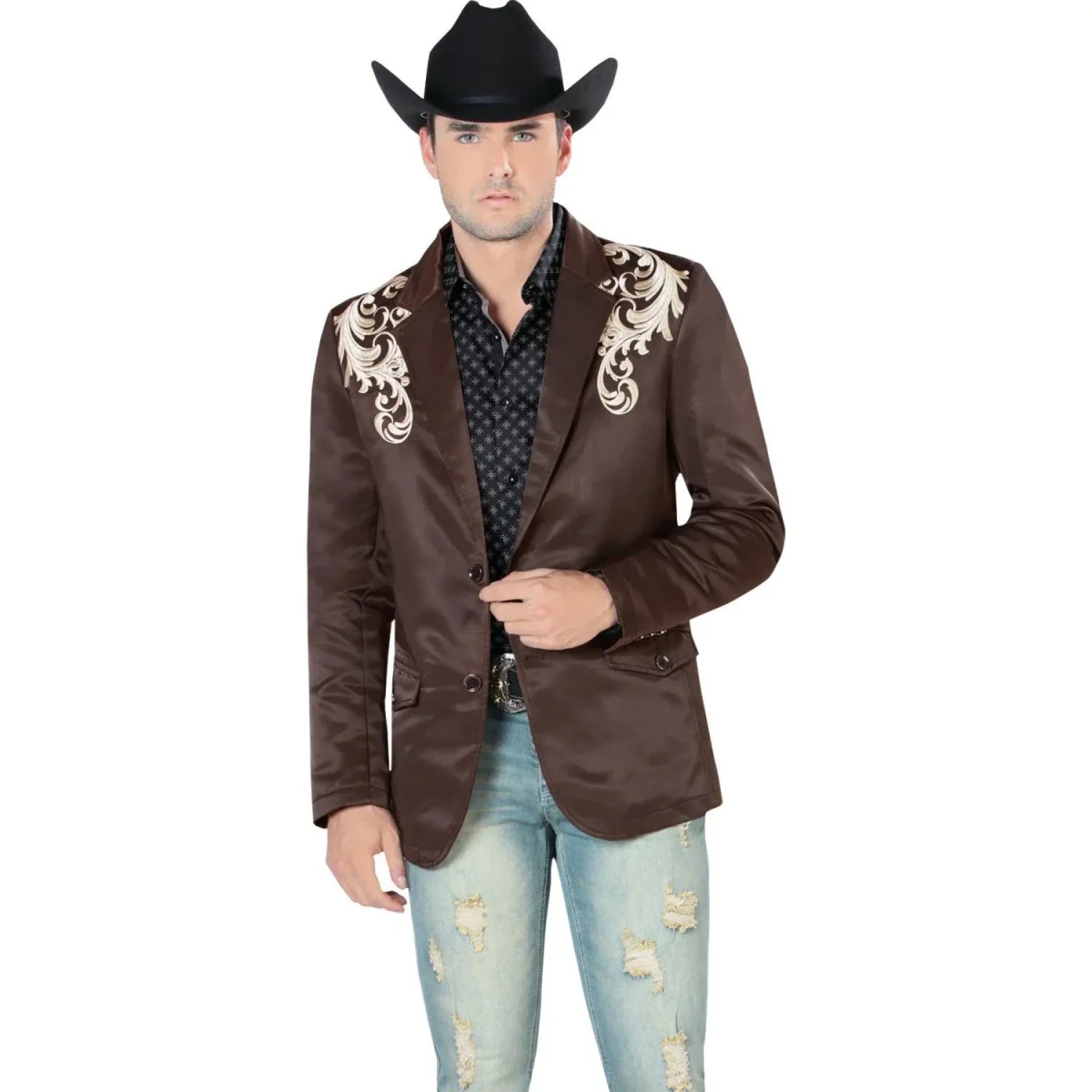 MONTERO DK BROWN/BEIGE SMOOTH LISO BLAZER MT2173 ROPA HOMBRES