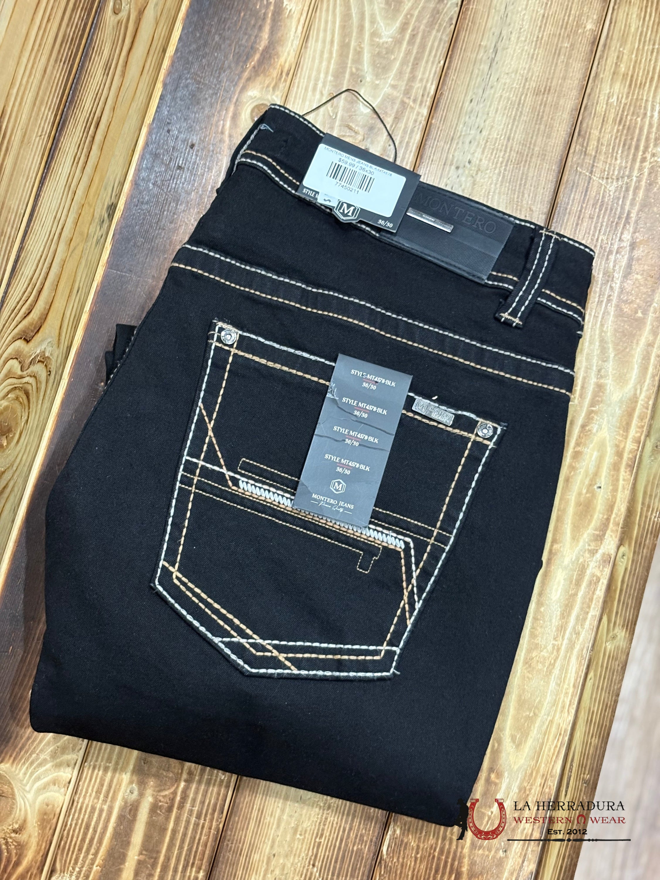 MONTERO MENS JEANS BLK-MT4578 ROPA HOMBRES