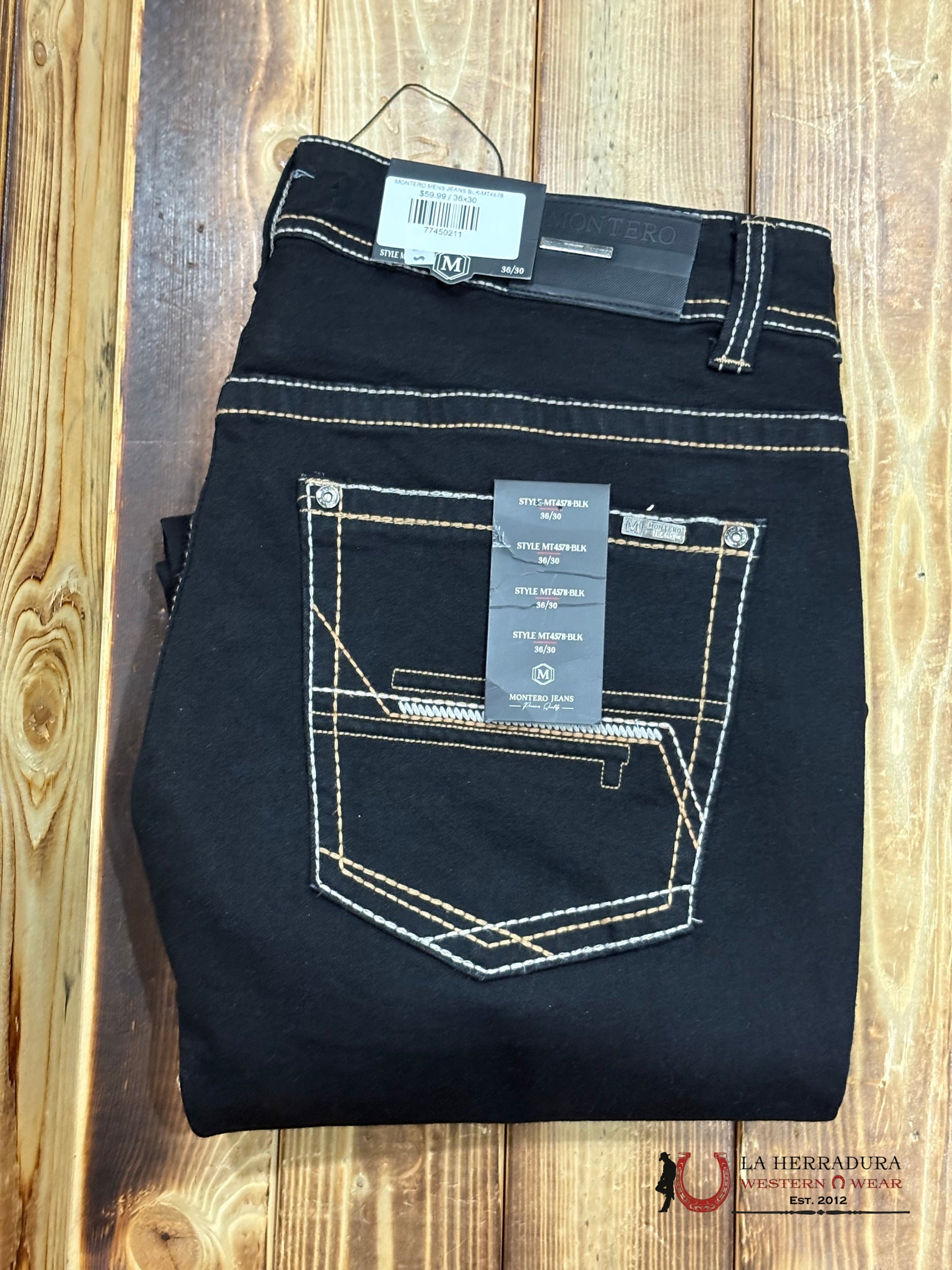 MONTERO MENS JEANS BLK-MT4578 ROPA HOMBRES