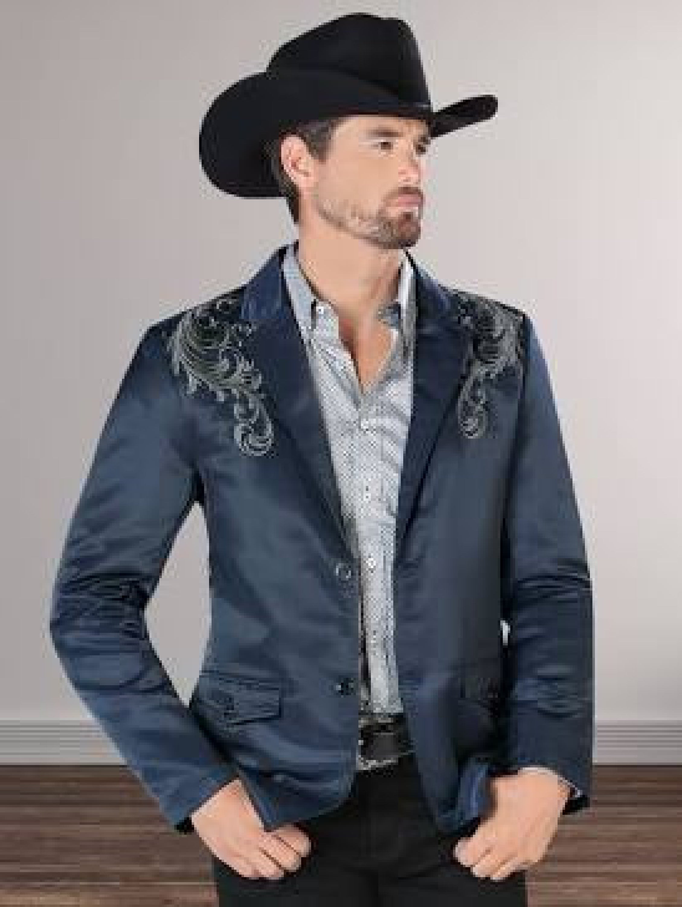 MONTERO NAVY EMBROIDERED CHARCOAL- MT2173 ROPA HOMBRES