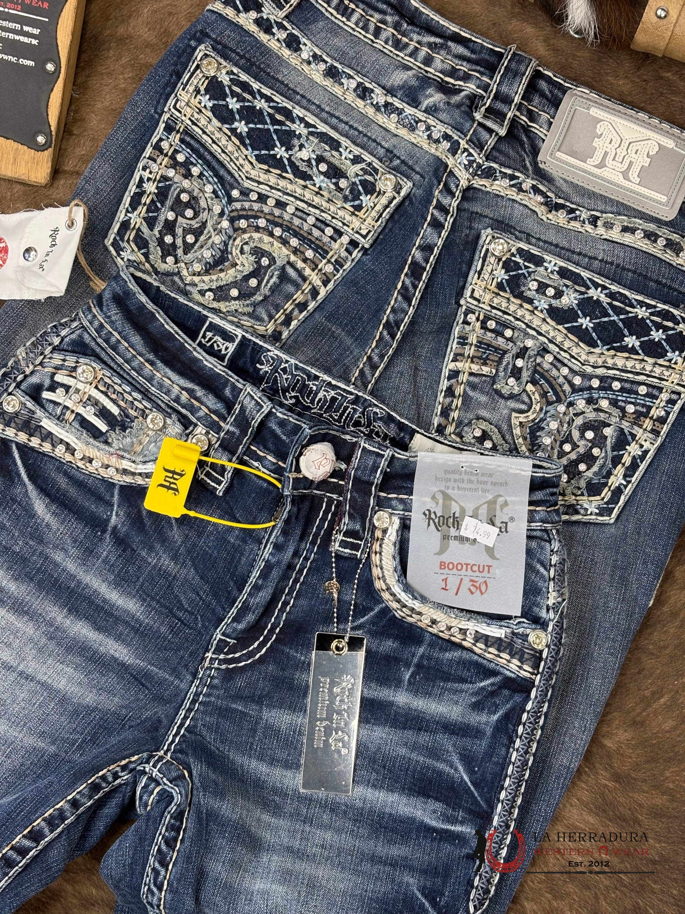 Nathalia Rock In La Bookcut Dark Wash Jean ROPA MUJERES