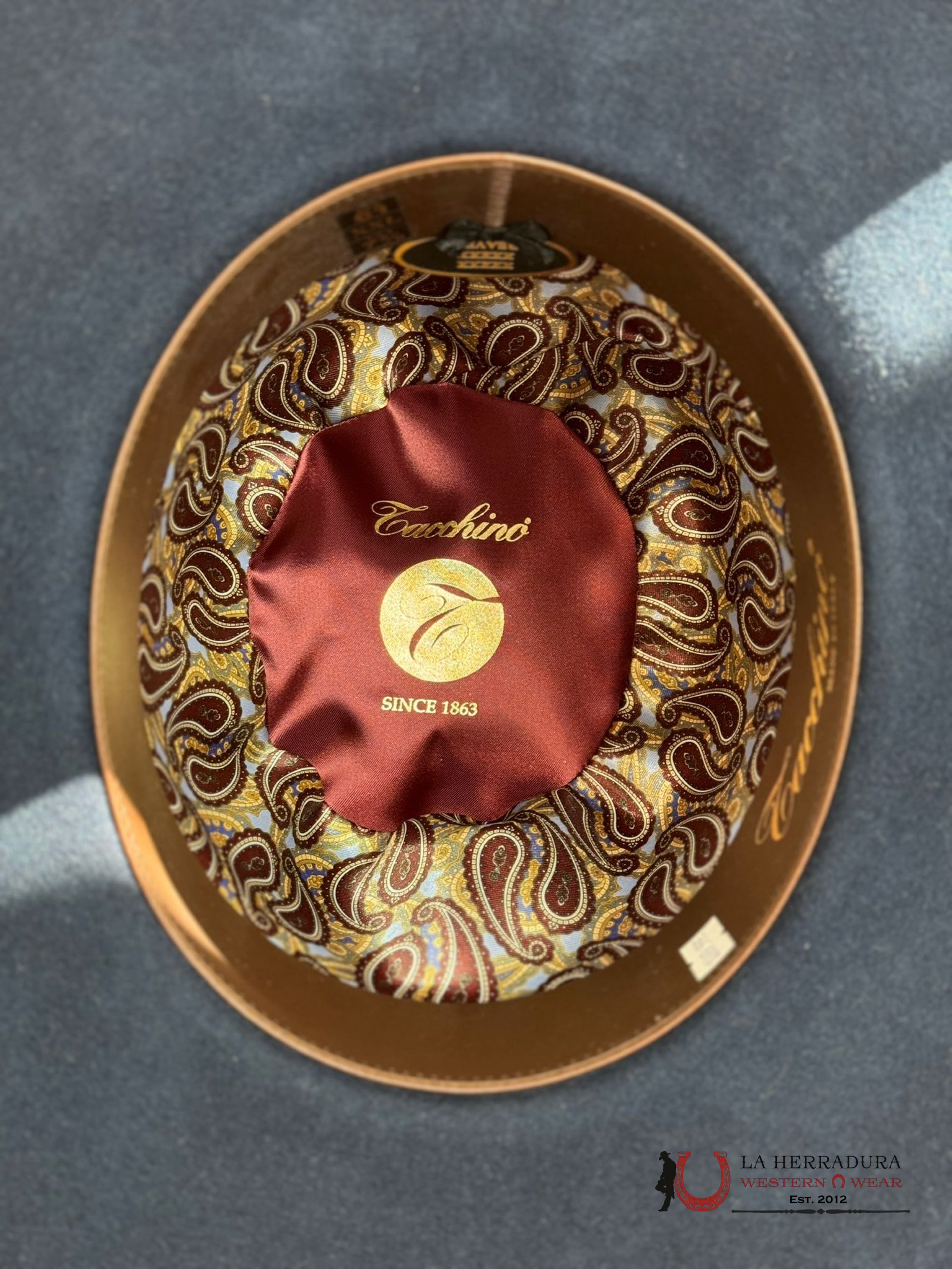 Mens Tacchino Open Crown Felt Hat Navy 10X Tejana