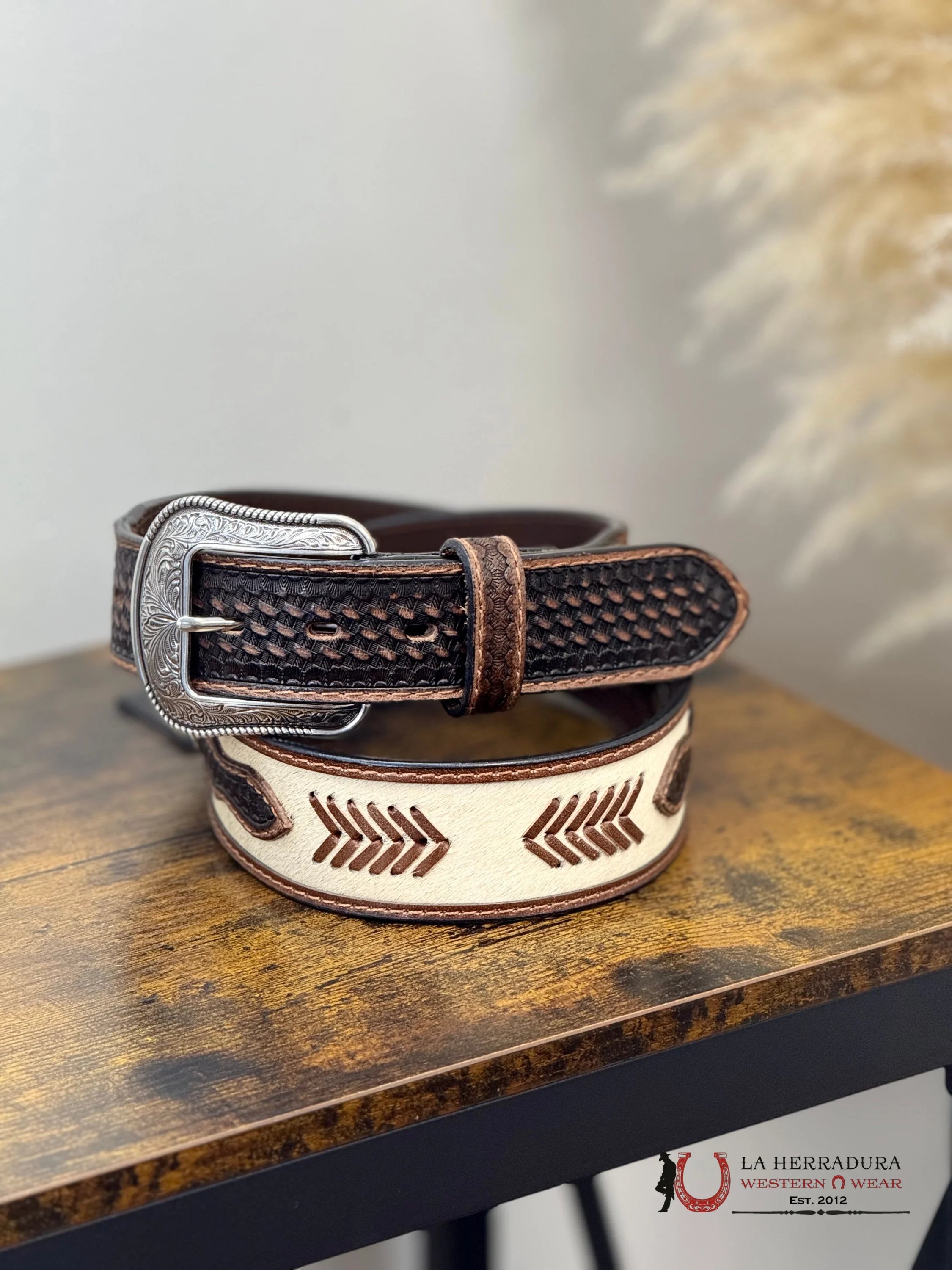 NOCANA BROWN STAR STITCHED MEN BELT CINTURONES HOMBRES